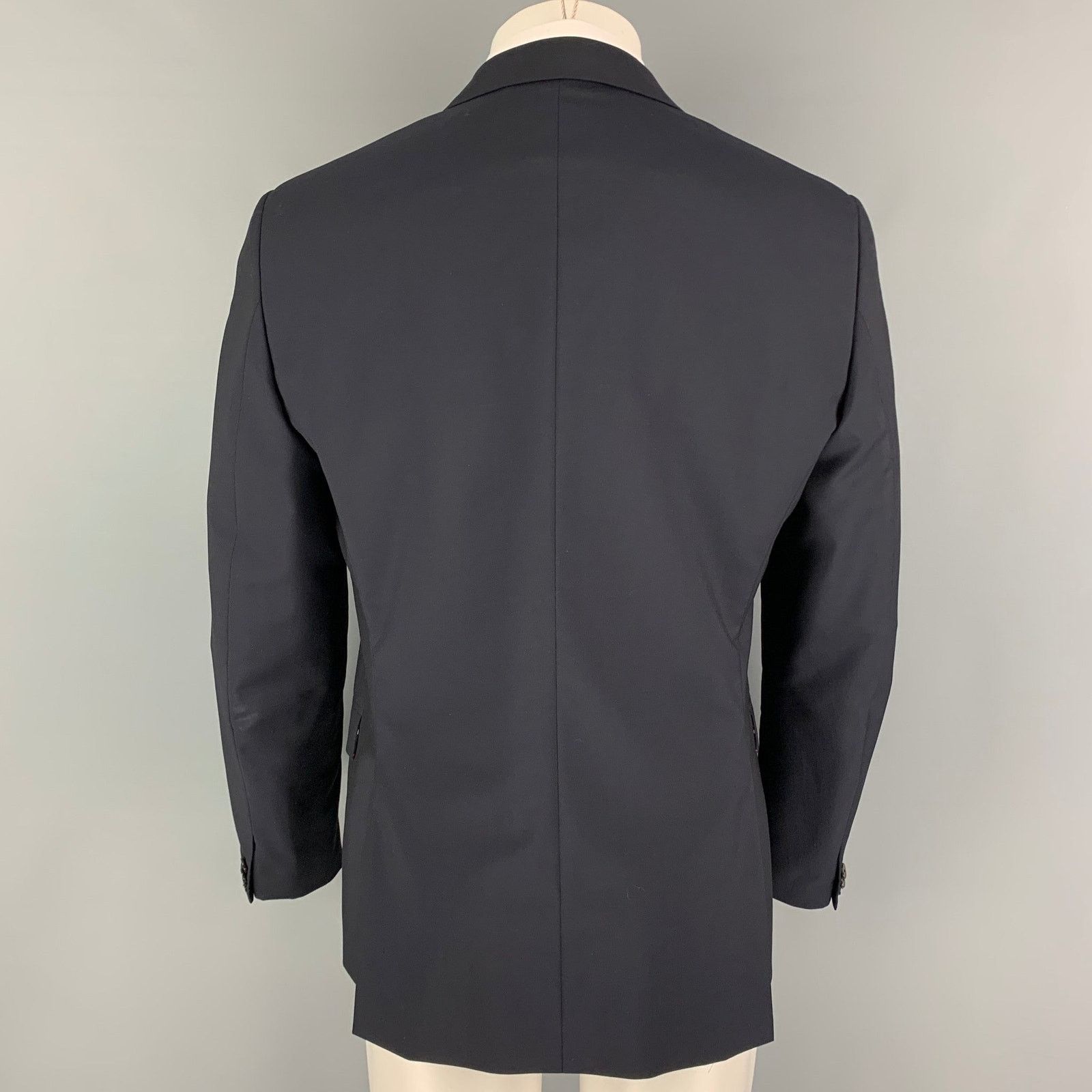 Valentino VALENTINO Size 42 Navy Wool Mohair Notch Lapel Sport Coat Size 42R - 3 Thumbnail