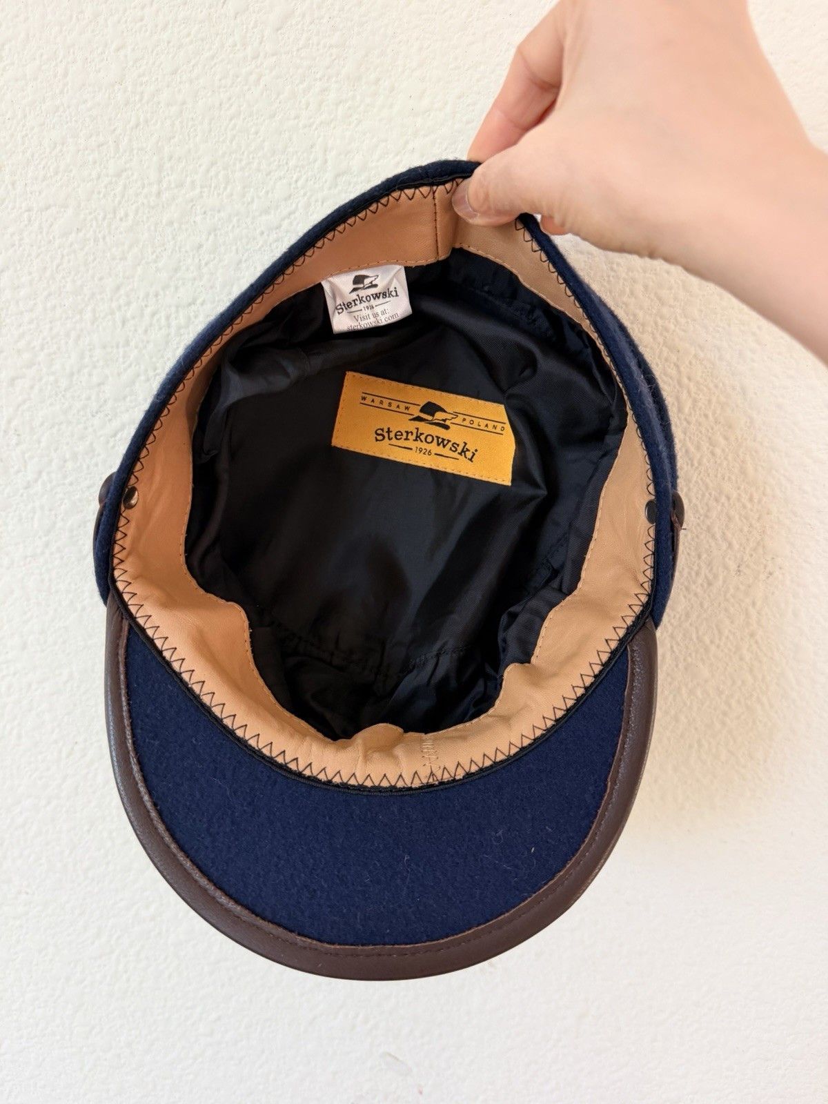 Other Sterkowski Wool Newsboy Cap Navy Blue Baker Boy Hat EUC Size ONE SIZE - 10 Thumbnail