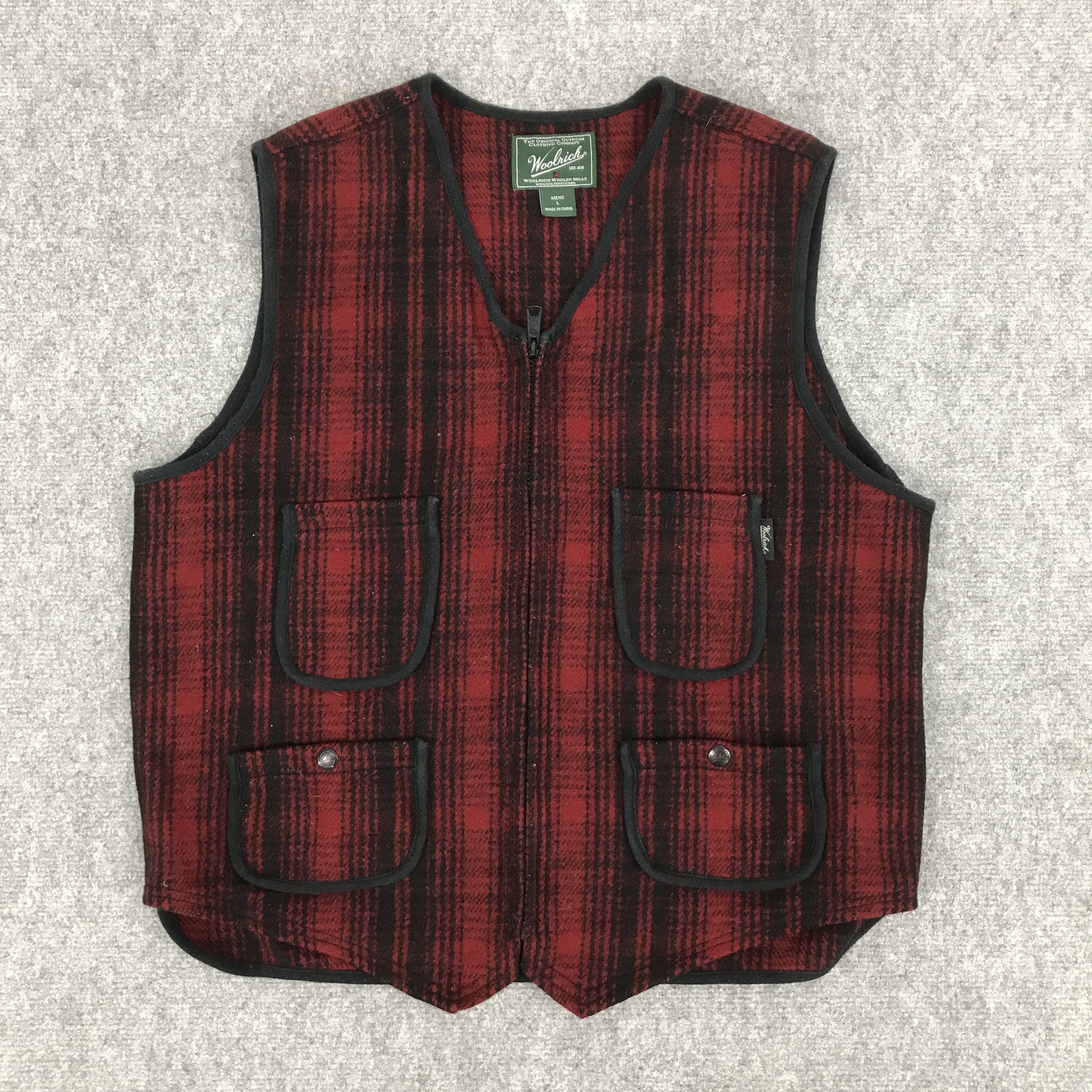 Vintage × Woolrich Woolen Mills VTG WOOLRICH FLANNAL ZIPPER VESTS Size US L / EU 52-54 / 3 - 1 Thumbnail