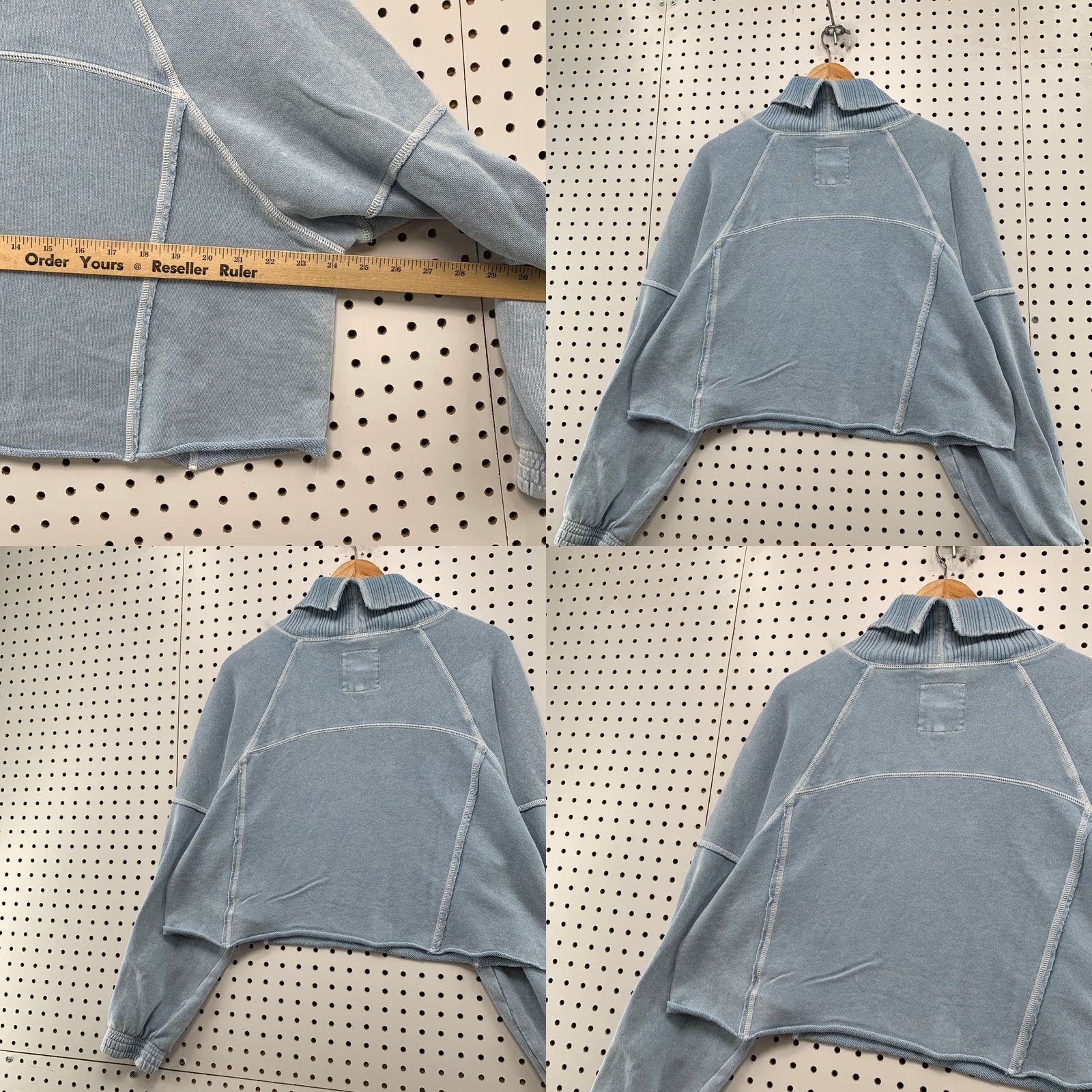 Vintage Aerie Fleece Turtleneck Sweatshirt Womens M Blue Cropped Fleece Sweater Size M / US 6-8 / IT 42-44 - 9 Thumbnail