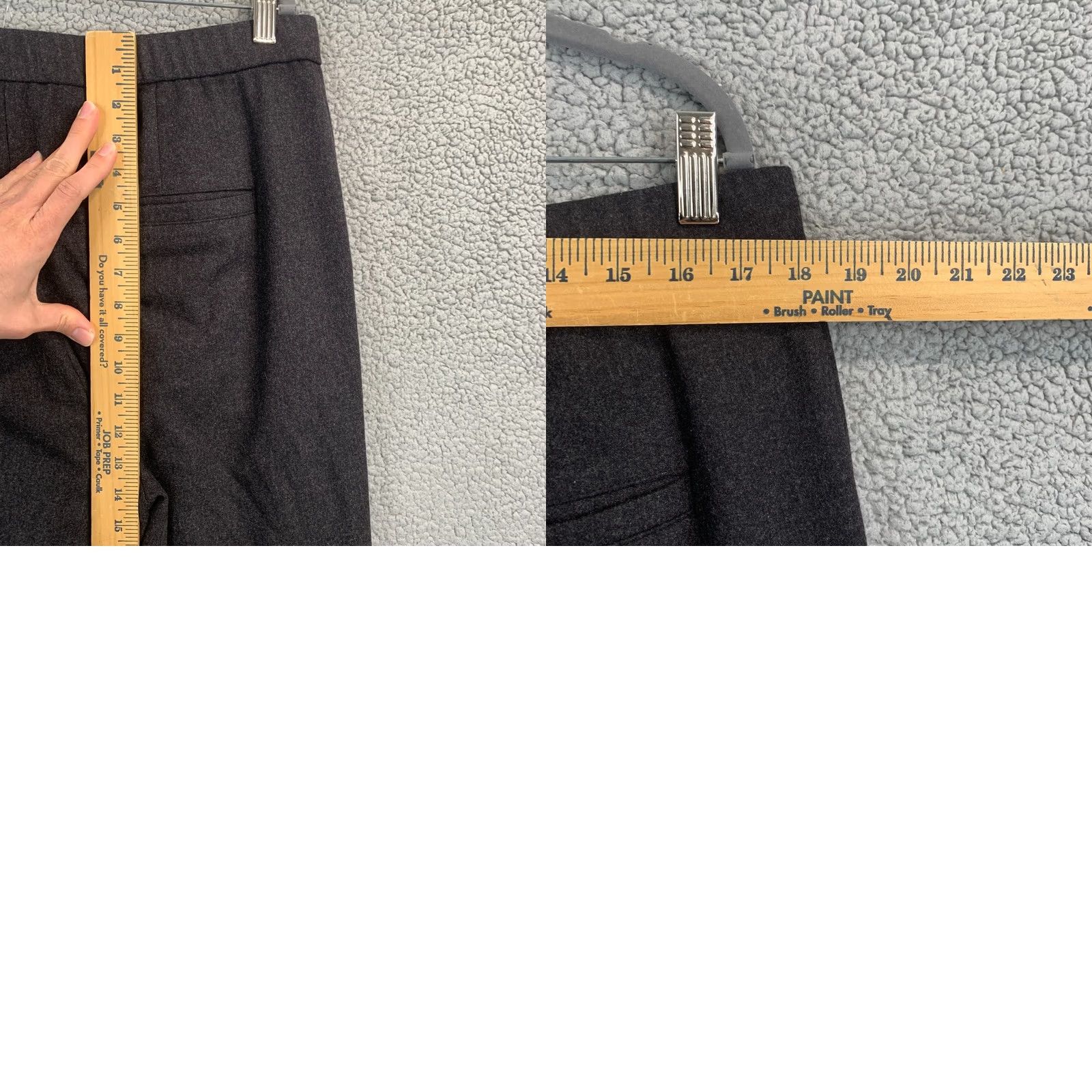 Eileen Fisher Eileen Fisher Black 100% Wool Elastic Waist Crop Wide-Leg Pants w/Pockets-Size L Womens Size 36" / US 14 / IT 50 - 8 Thumbnail