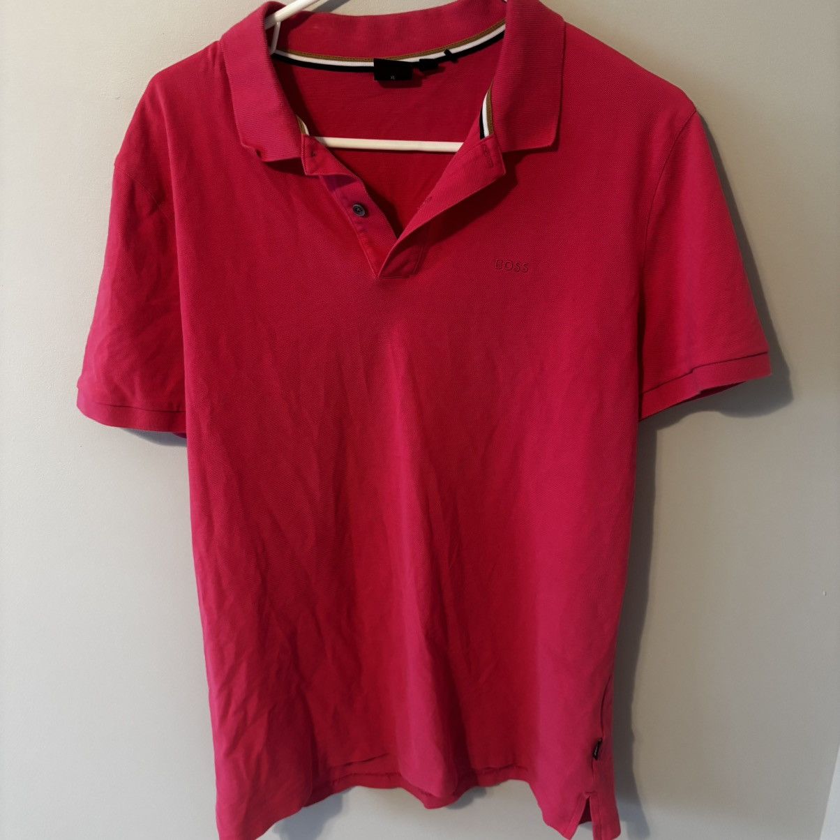 Hugo Boss Hugo Boss Shirt Adult Large Pink Polo Short Sleeve Size US XL / EU 56 / 4 - 1 Thumbnail