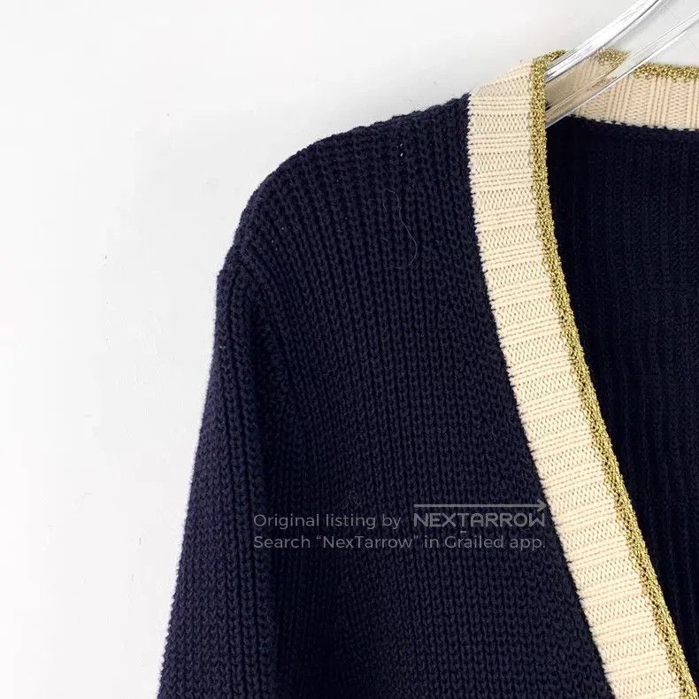 Gucci Gucci Black striped trim cotton V-neck single-breasted lon Size M / US 6-8 / IT 42-44 - 3 Thumbnail