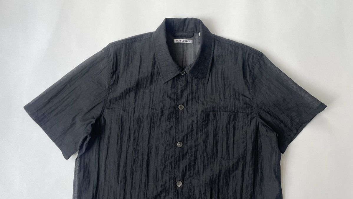 Our Legacy Black Grid Nylon Mesh Box Shirt Size US M / EU 48-50 / 2 - 2 Thumbnail