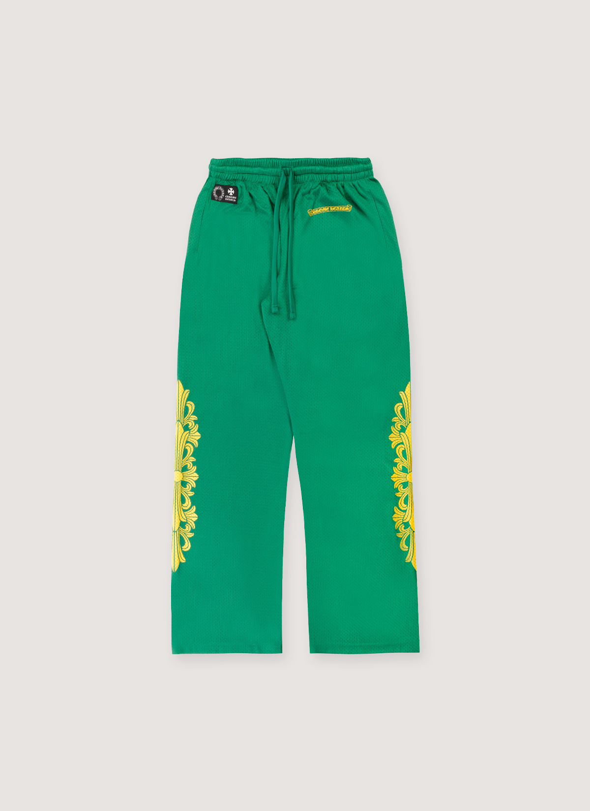 Floral Mesh Jersey Pants Green Gold