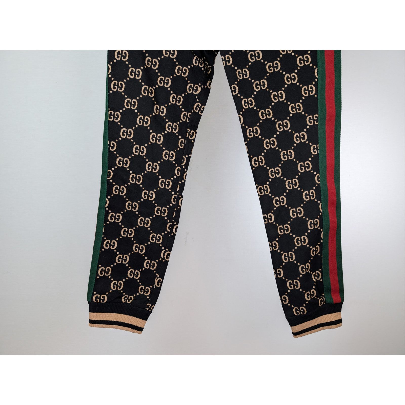 Gucci o1rshd1 Double G Jersey Jogging Pant in Black/Camel Size US 32 / EU 48 - 3 Thumbnail