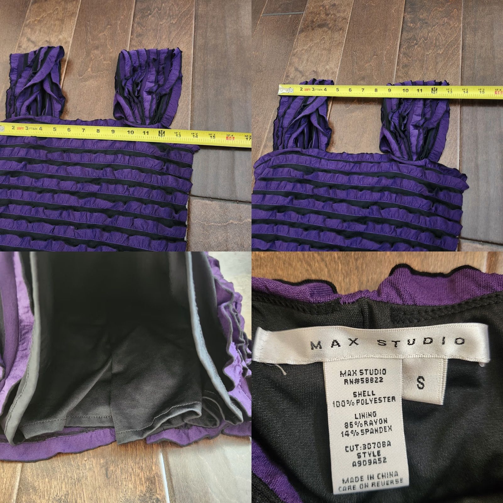 Vintage Max Studio Blouse Sleeveless Purple Ruffle Top Small Women's Pullover Casual, Travel, Party, Business Short Sleeve? Size S / US 4 / IT 40 - 8 Thumbnail