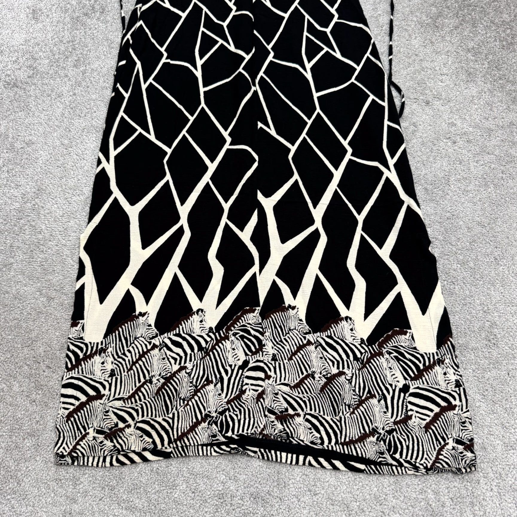 fitted lace wedding dress Coconut and Black Abstract Print Maxi Dress main image 1