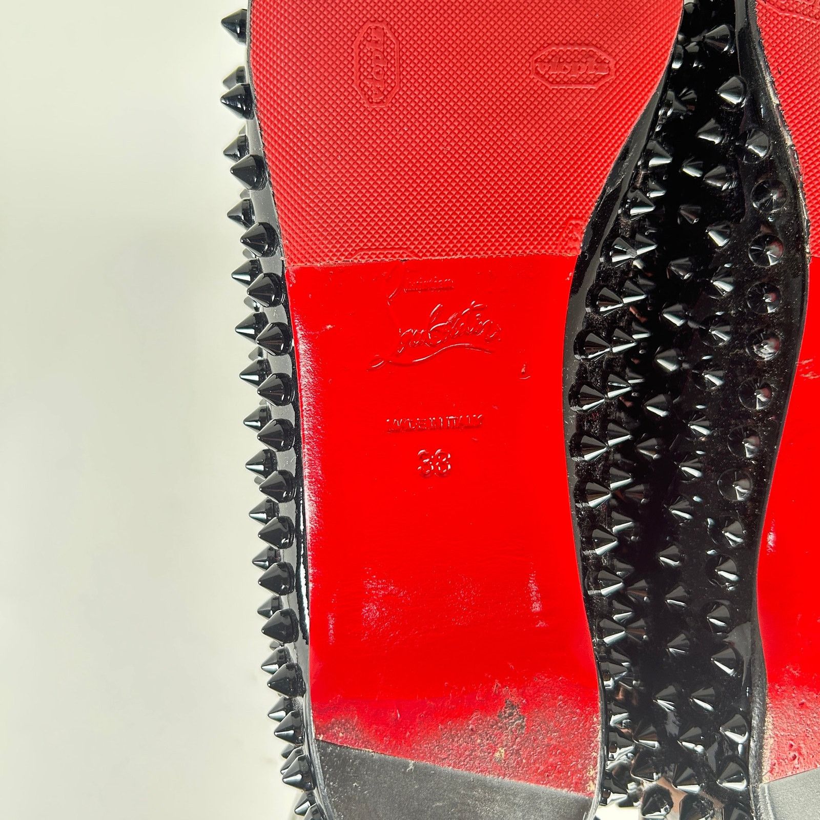 Christian Louboutin Christian Louboutin Black Patent Studded Flats Size 38 Size US 8 / IT 38 - 8 Thumbnail