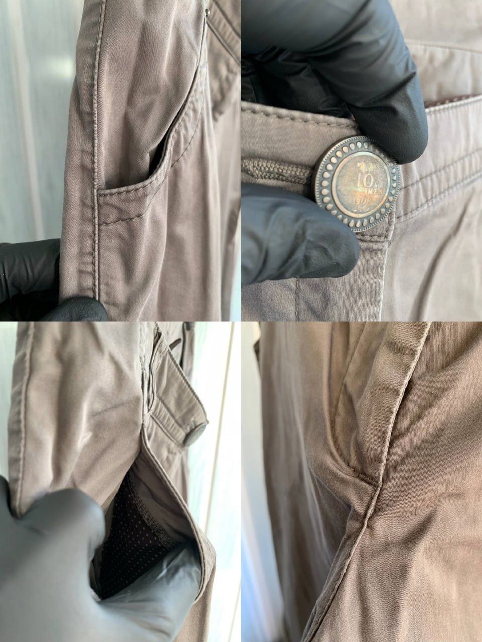 Cop Copine Vintage Cop Copine Gray Cotton Geometric Fit Flare Trousers Size 27" / US 4 / IT 40 - 18 Thumbnail