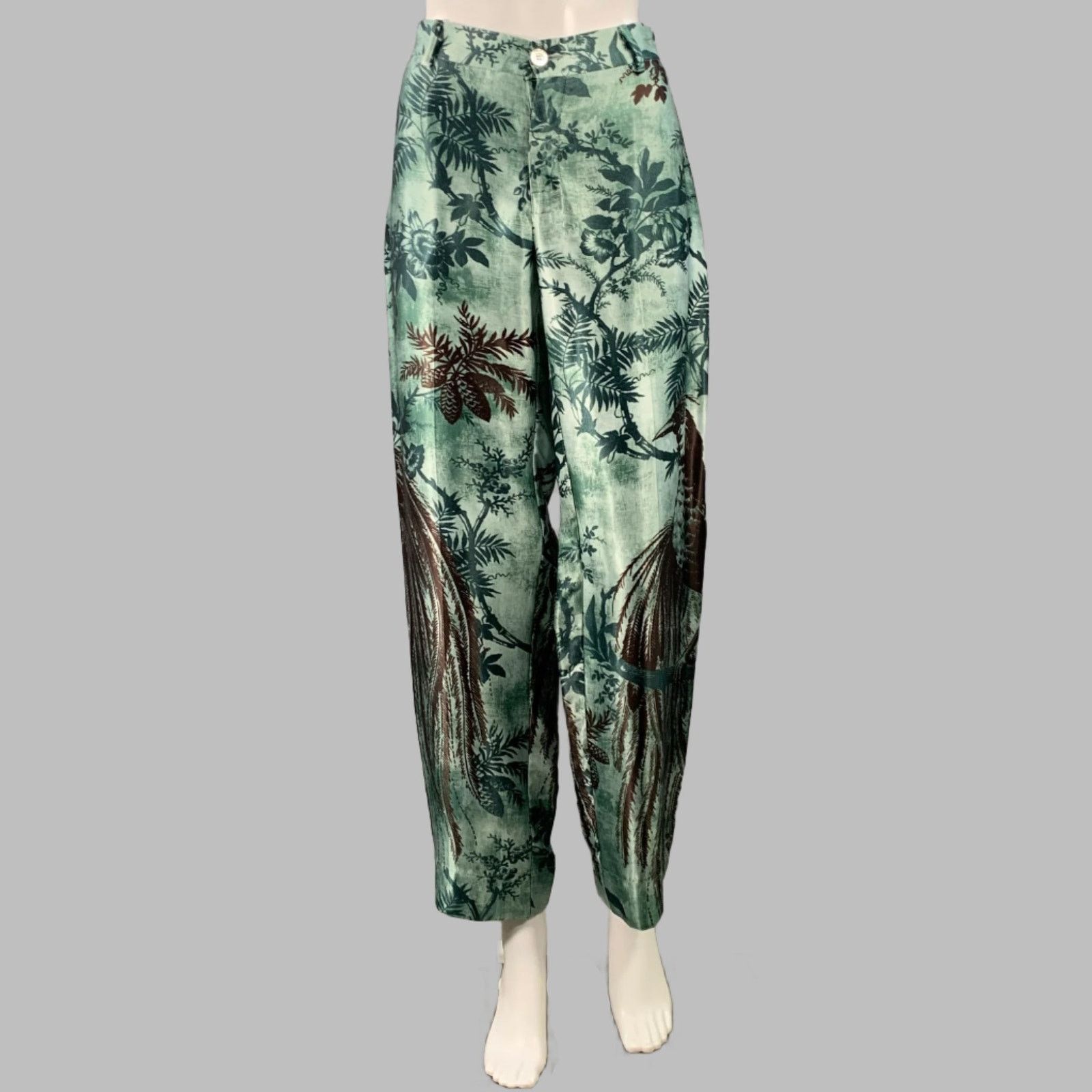F.R.S F.R.S. Size M Green Brown Cupro Graphic Pajama Pantsuit Size 32" / US 10 / IT 46 - 4 Thumbnail
