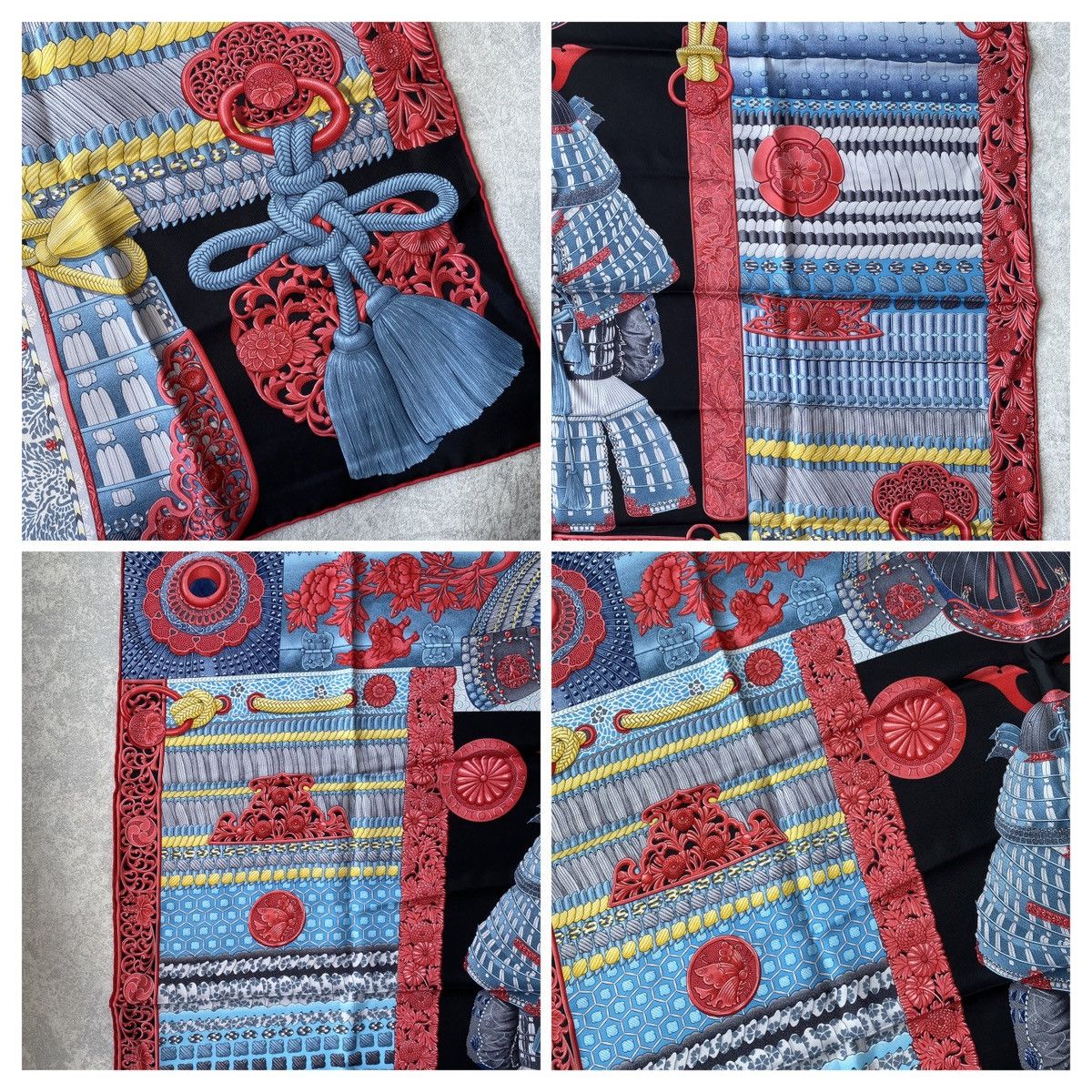 Hermes Hermes Twill Silk 90cm Parures De Samourais Scarf +BOX Size ONE SIZE - 10 Thumbnail