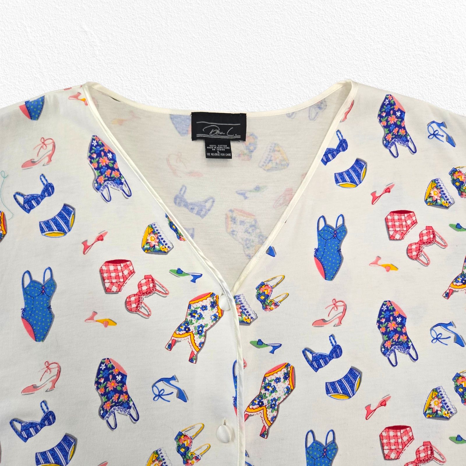 Vintage Vintage 80s Novelty Print Cotton Sleep Gown Size Large Size L / US 10 / IT 46 - 3 Thumbnail