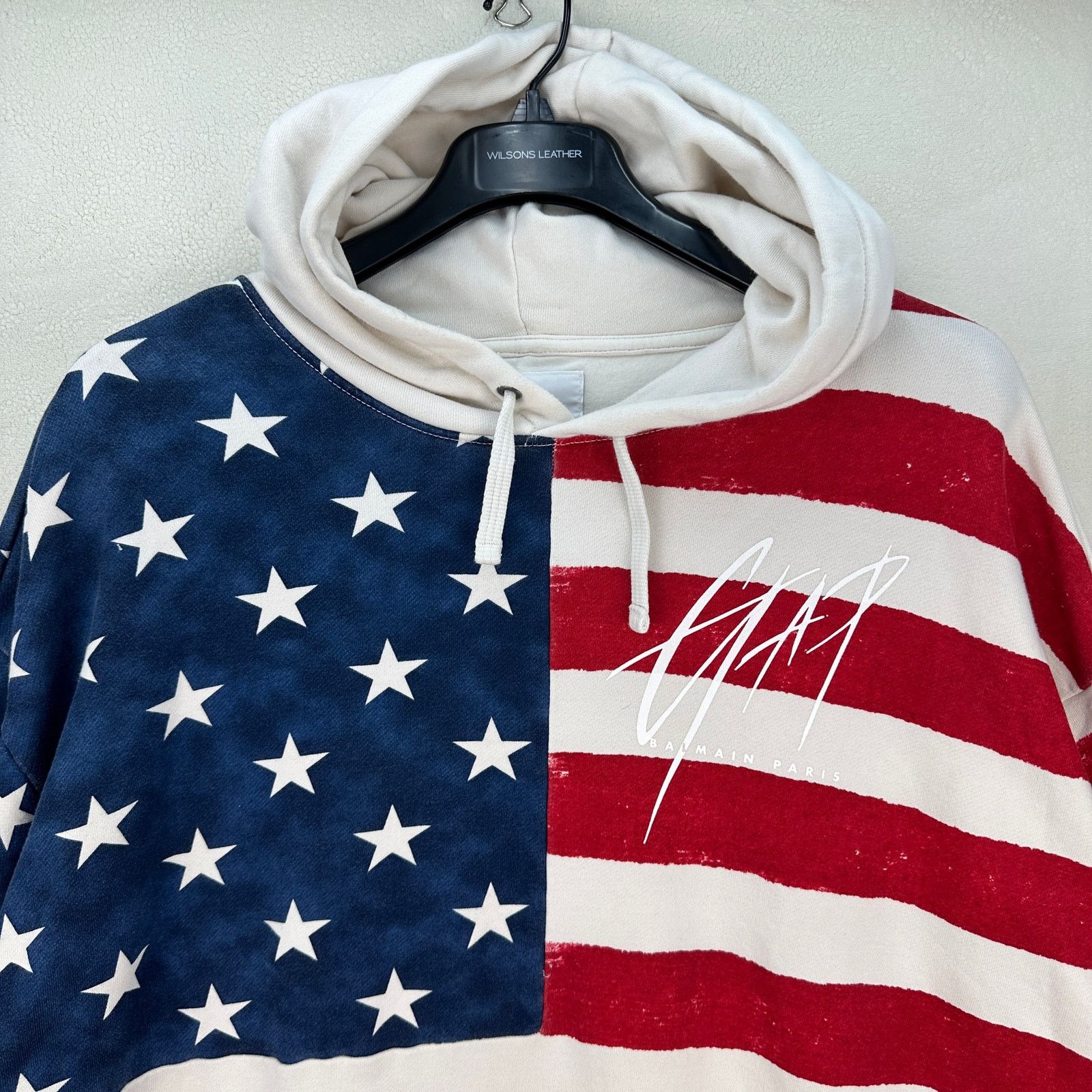 Gap GAP x BALMAIN American Flag Hoodie Terry Cloth Size XL Size US XL / EU 56 / 4 - 2 Thumbnail