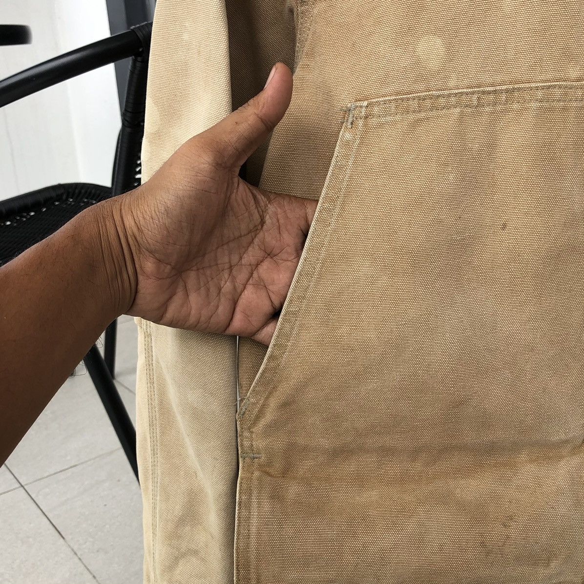 Carhartt VTG THRASHED Carhartt Canvas Hunting Jacket Pouch Corduroy Size US M / EU 48-50 / 2 - 9 Thumbnail