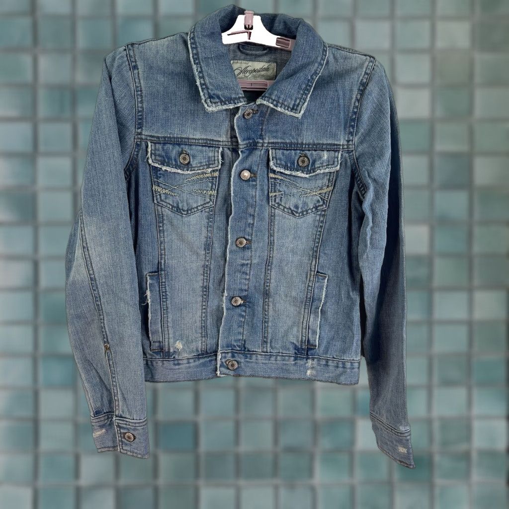 Vintage VINTAGE Aéropostale Denim Jacket Women Size M Blue Embroidered Western 90s Casual Size 32" / US 10 / IT 46 - 1 Thumbnail