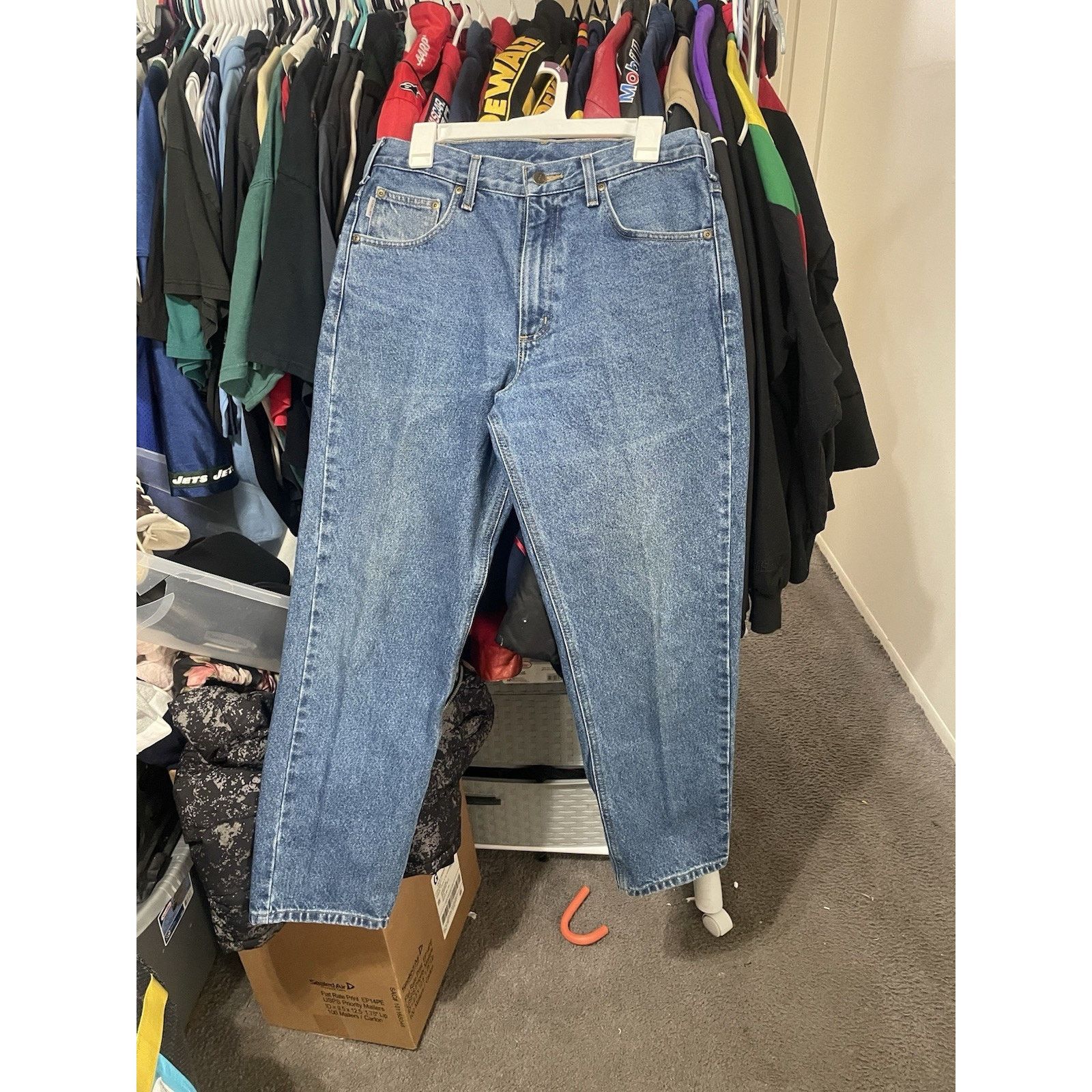 Carhartt Size 33x30- VTG Carhartt Relaxed Fit Wash Blue Work Jeans Size US 33 - 1 Thumbnail