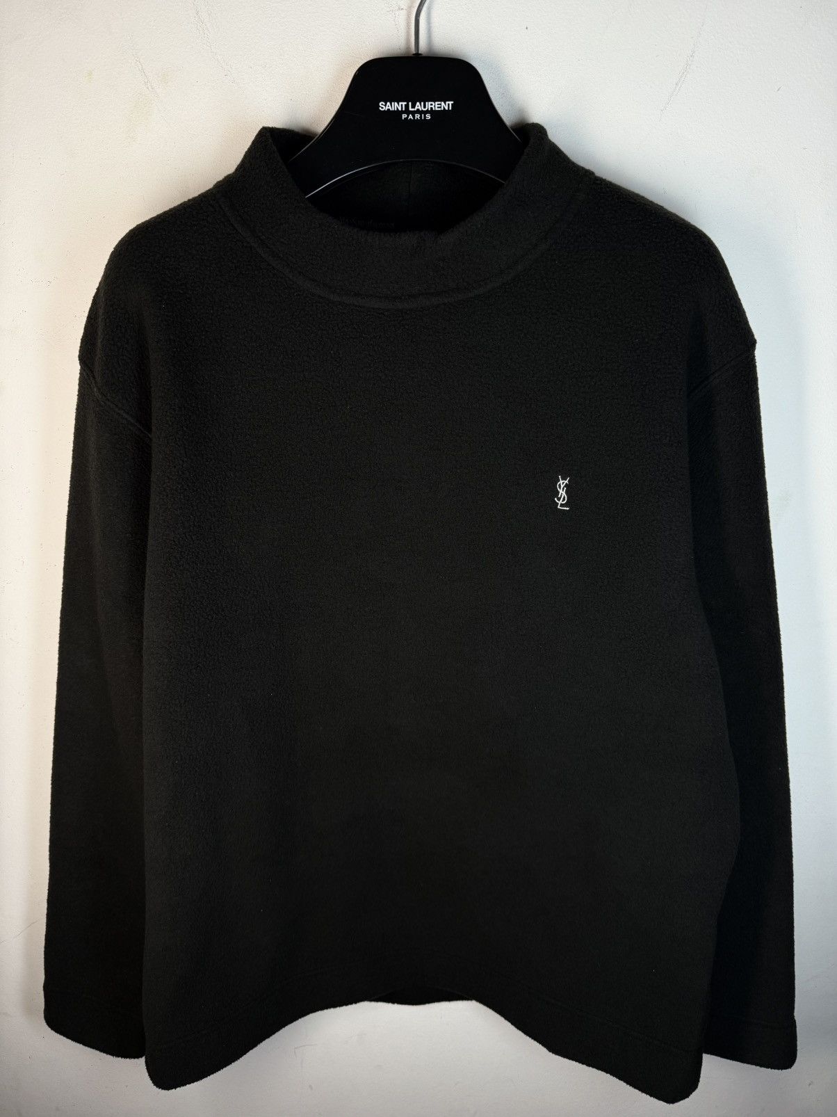 Yves Saint Laurent Fleece YSL Sweatshirt Black Turtleneck Soft Vintage Sweater Size US M / EU 48-50 / 2 - 2 Thumbnail