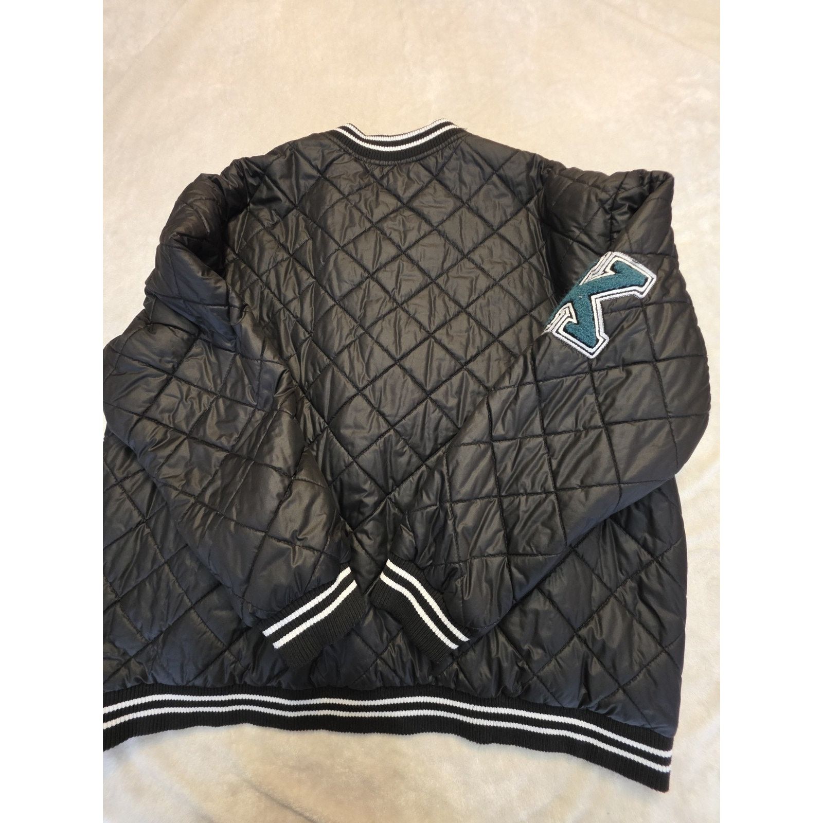 Other quilted black bomber jacket Kansas Jayhawks embroidered Men Size US L / EU 52-54 / 3 - 4 Thumbnail