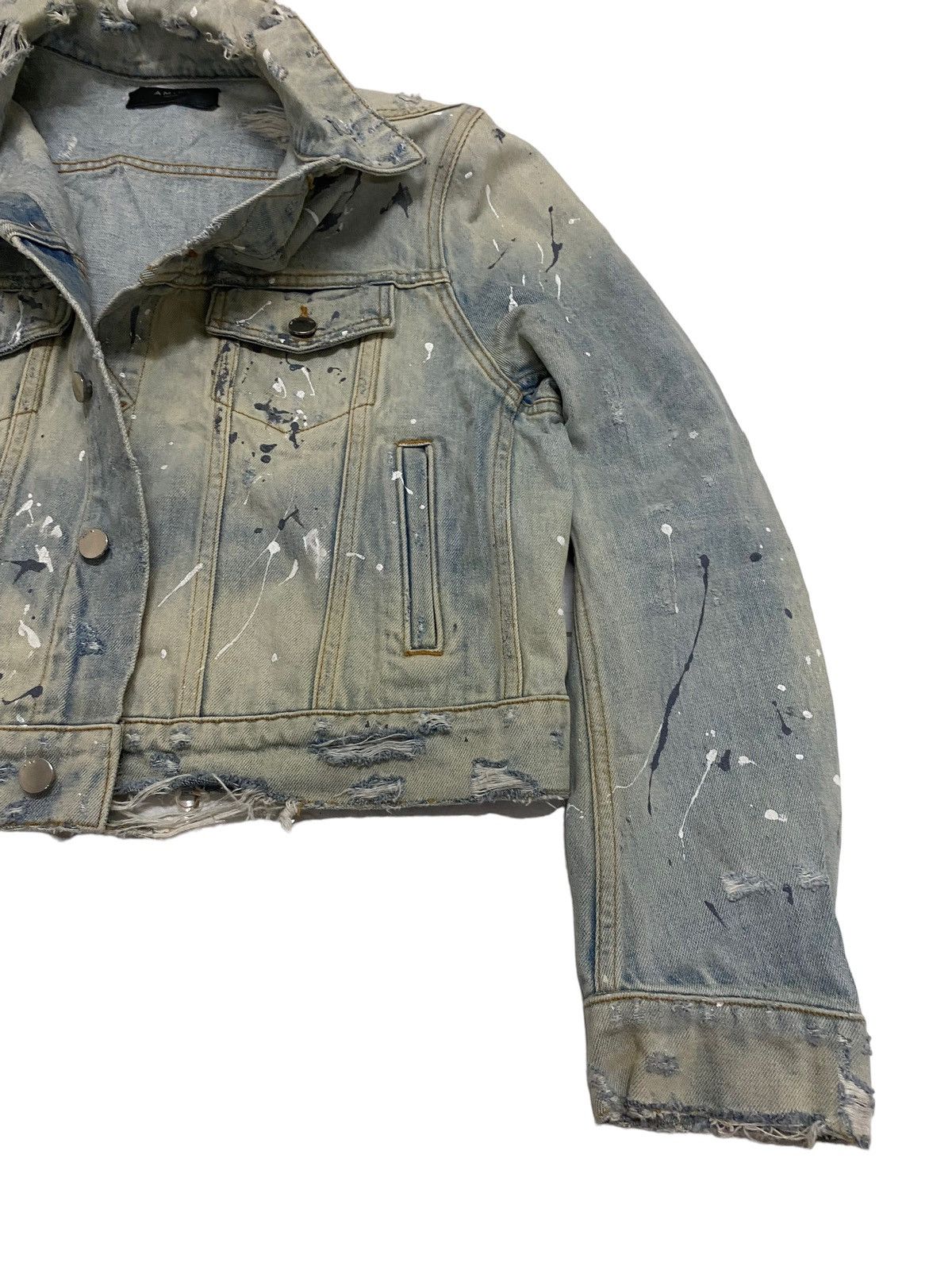 Amiri Amiri Destroy Trucker Denim Jacket Size US M / EU 48-50 / 2 - 11 Thumbnail