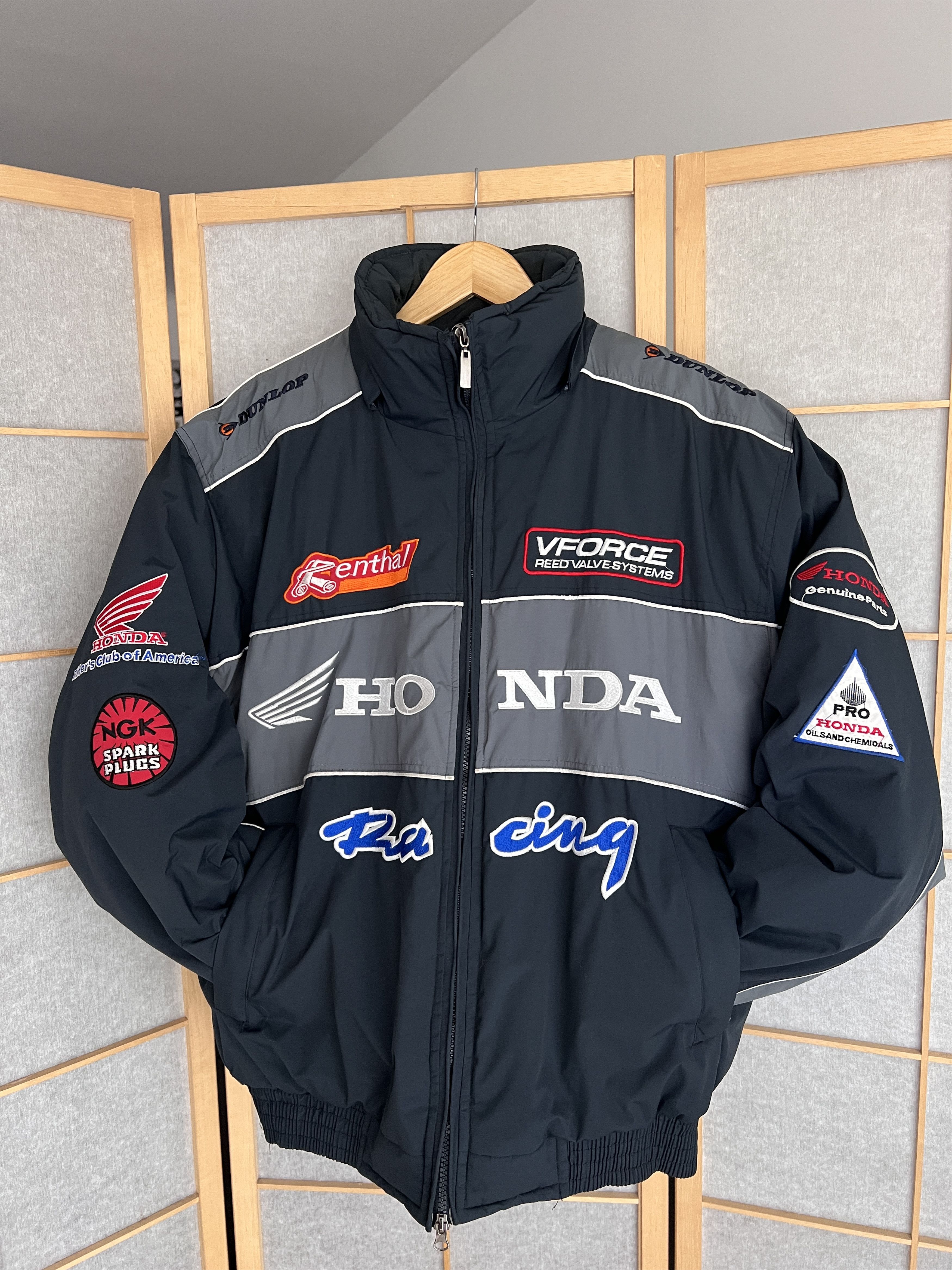 90s Honda Racing Woody Woodpecker bomber jacket baggy boxy M