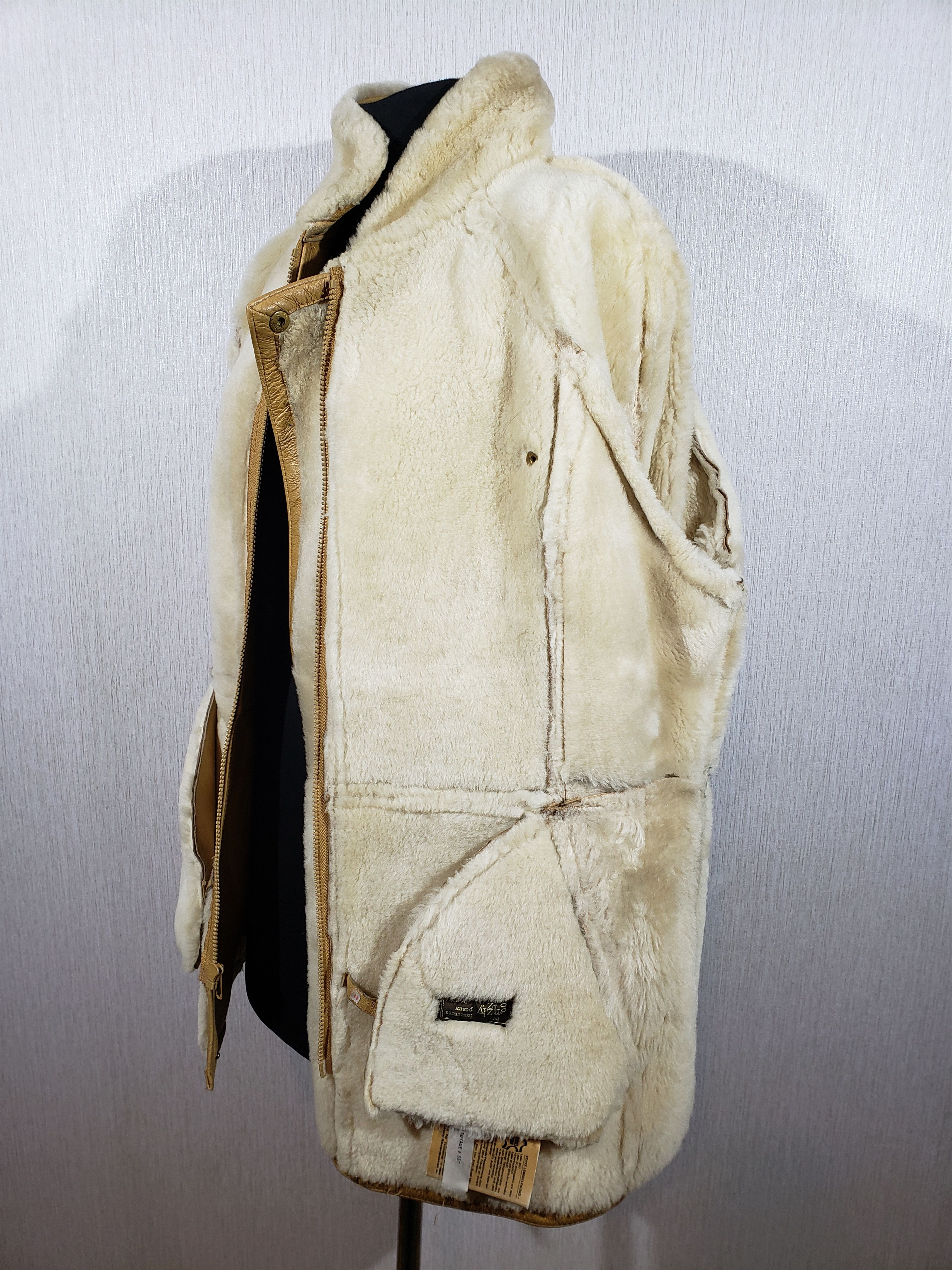 Other Stylish brown sheepskin coat with zipper and belt. Size XXL / US 16-18 / IT 52-54 - 10 Thumbnail
