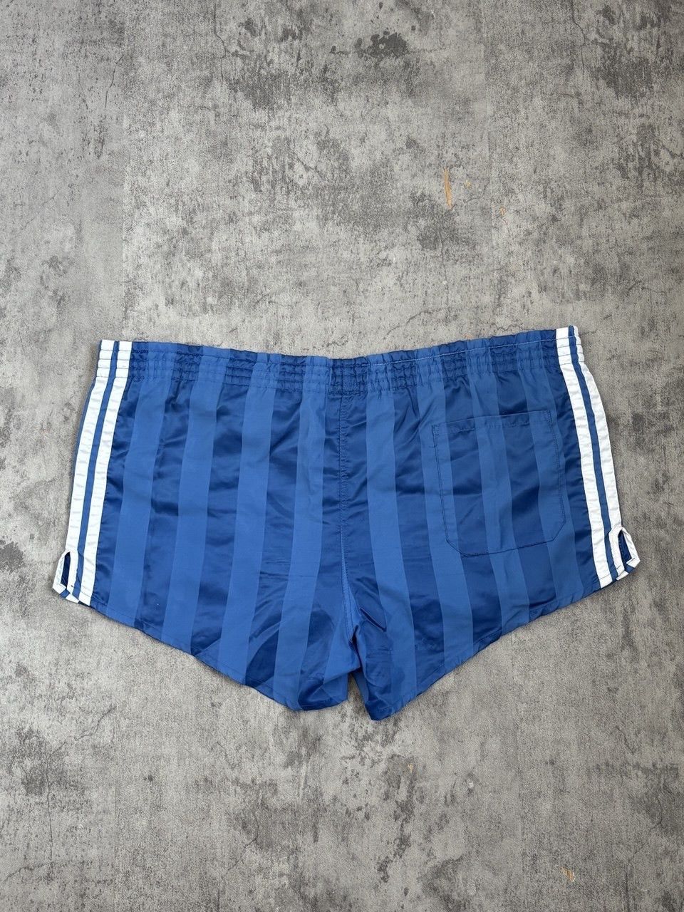 Adidas Vintage 1980's Adidas West Germany Striped Nylon Shorts Blue Size US 36 / EU 52 - 2 Thumbnail