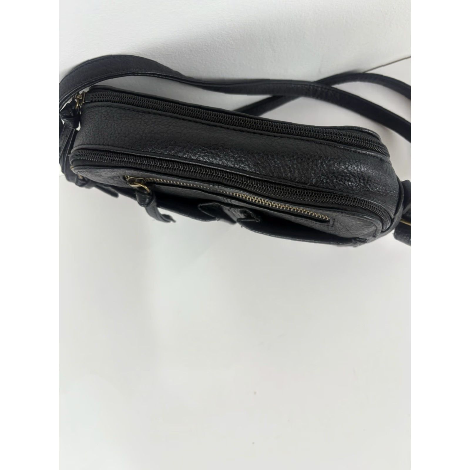 Vintage Bueno Black Pebbled Leather Small Shoulder Bag Size ONE SIZE - 2 Thumbnail