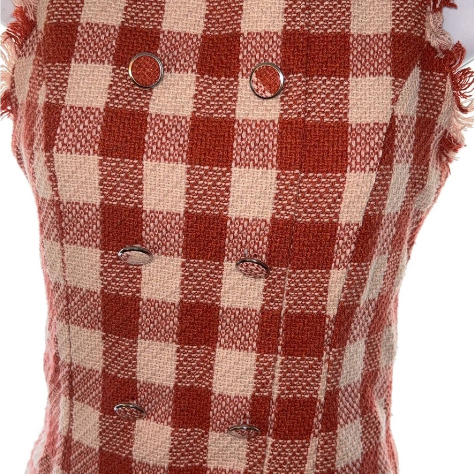 Forever 21 Forever 21 Red and Cream Plaid Mini Dress Size SP Size S / US 4 / IT 40 - 3 Thumbnail