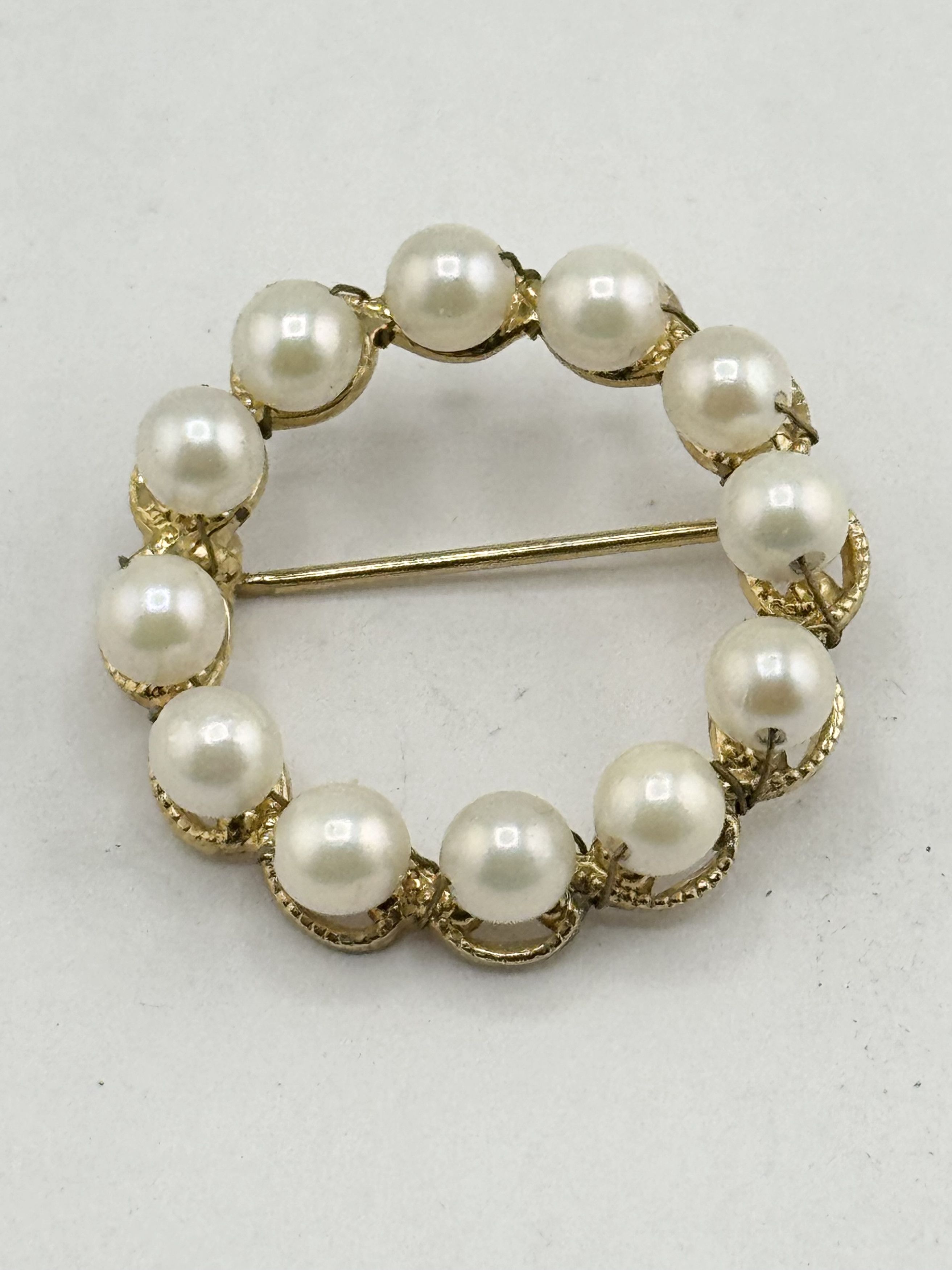 Vintage Vintage Pearl wired brooch pin Size ONE SIZE - 2 Thumbnail