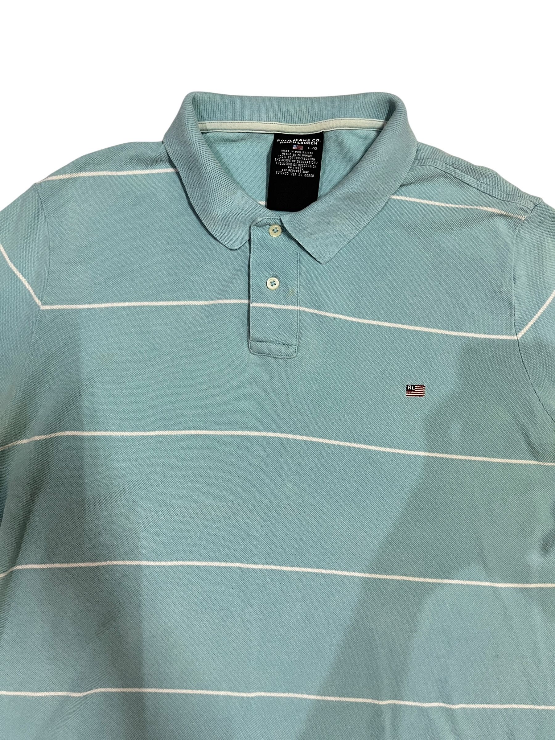Polo Ralph Lauren Vintage Polo Jeans Ralph Lauren Stripes Collared Tshirt Size US L / EU 52-54 / 3 - 3 Thumbnail