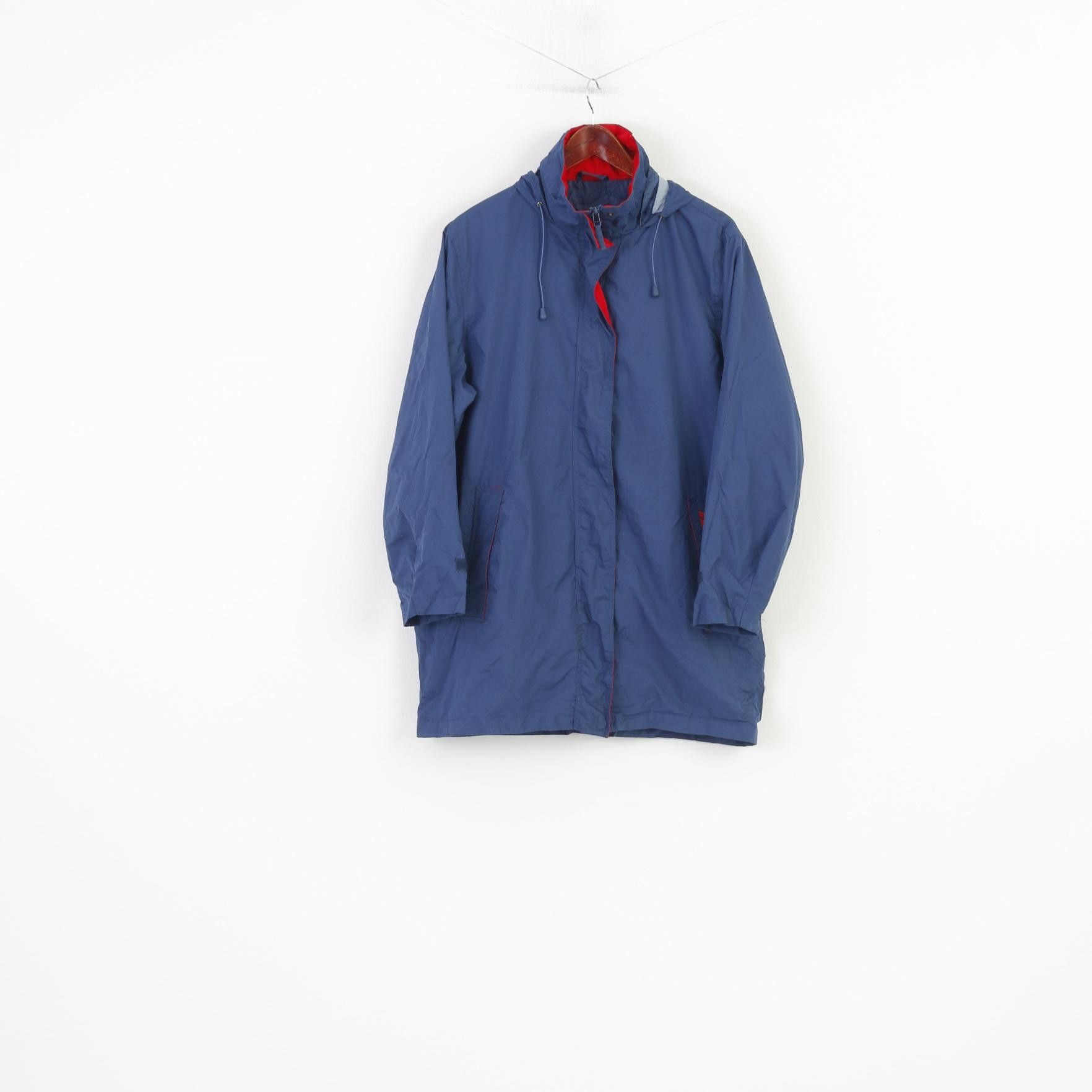 Vintage Sherpa Women 42 L Jacket Navy Full Zipper Hood Pockets 10718 Size M / US 6-8 / IT 42-44 - 1 Thumbnail