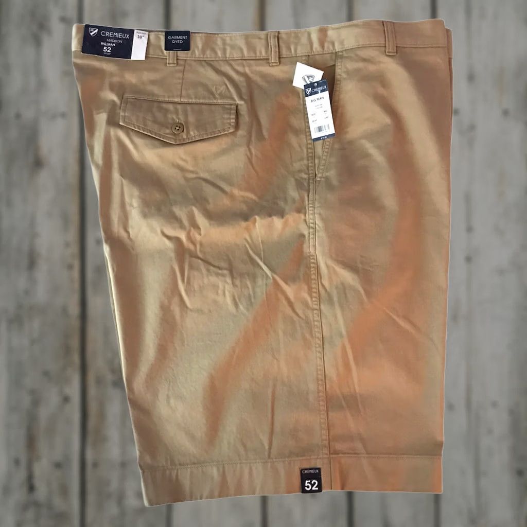 Cremieux Cremieux Madison Shorts Mens Beach Chino Flat Front Big & Tall 52 Inseam 10 Beige Garment Dyed Size US 36 / EU 52 - 1 Thumbnail