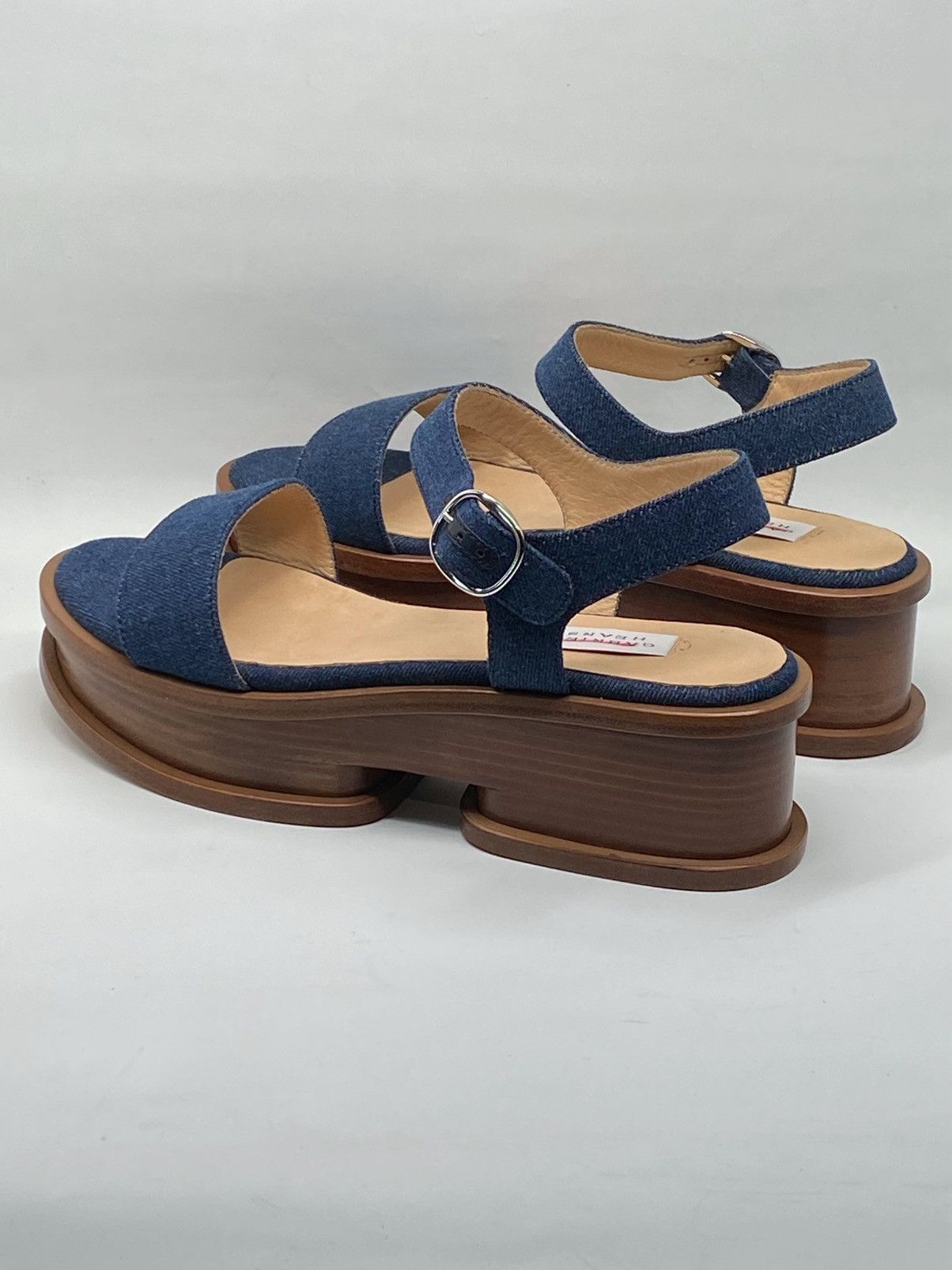 Gabriela Hearst Gabriela Hearst Michael 60MM Denim Wedge Sandals size 41.5 Size US 11.5 / IT 41.5 - 7 Thumbnail