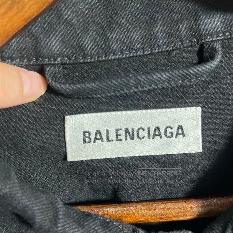 Balenciaga Balenciaga Crystal Logo Denim Jacket Size XXS / US 00 / IT 34 - 3 Thumbnail