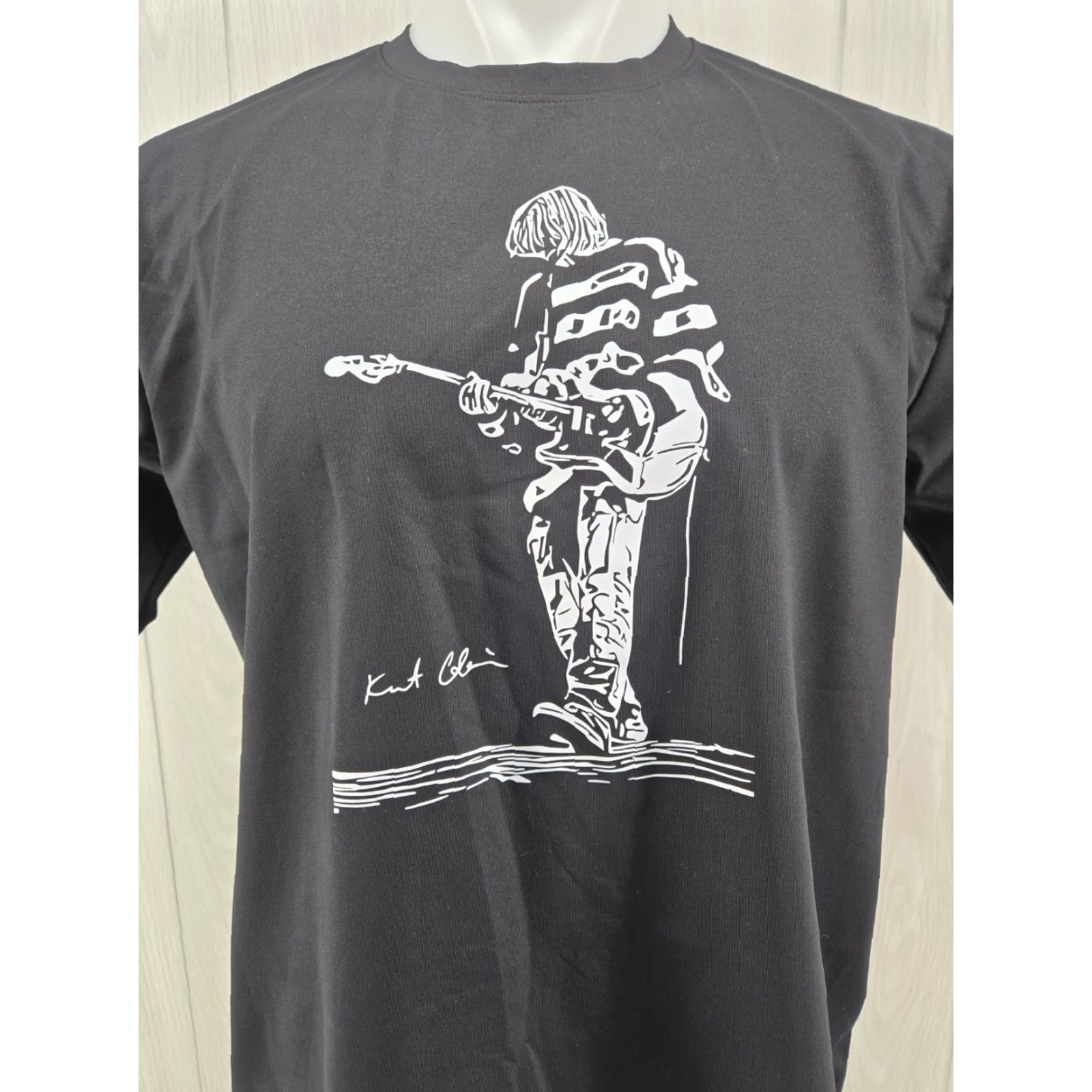 Vintage Nirvana Kurt Cobain T Shirt Size L Black Polyester Men's Graphic Print Short Sleeve Size US L / EU 52-54 / 3 - 3 Thumbnail