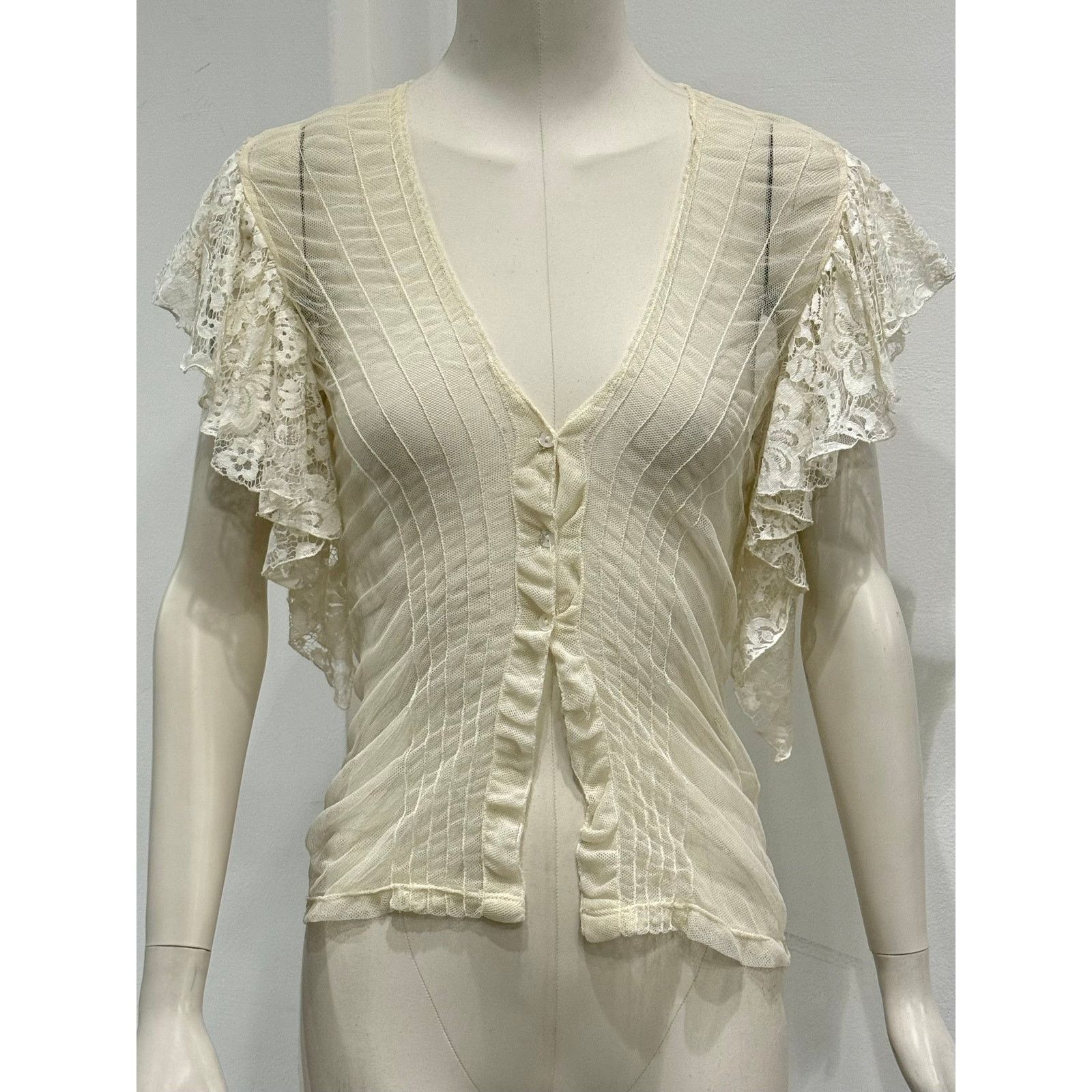 Dolce & Gabbana 1998 Dolce & Gabbana sheer runway butterfly top Size M / US 6-8 / IT 42-44 - 1 Thumbnail
