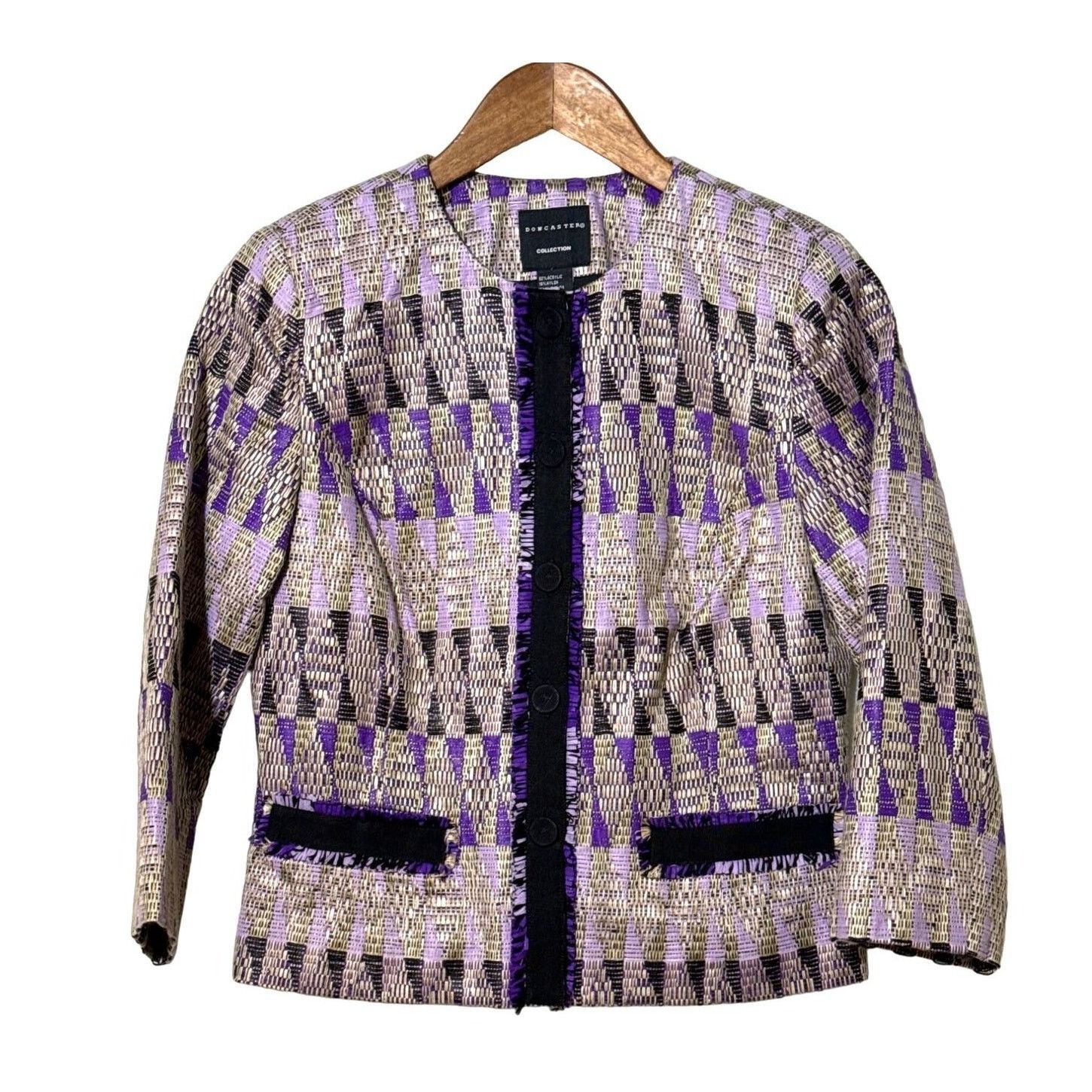 Other Doncaster Womens Cropped Blazer Size 4 Purple Black Size S / US 4 / IT 40 - 1 Thumbnail