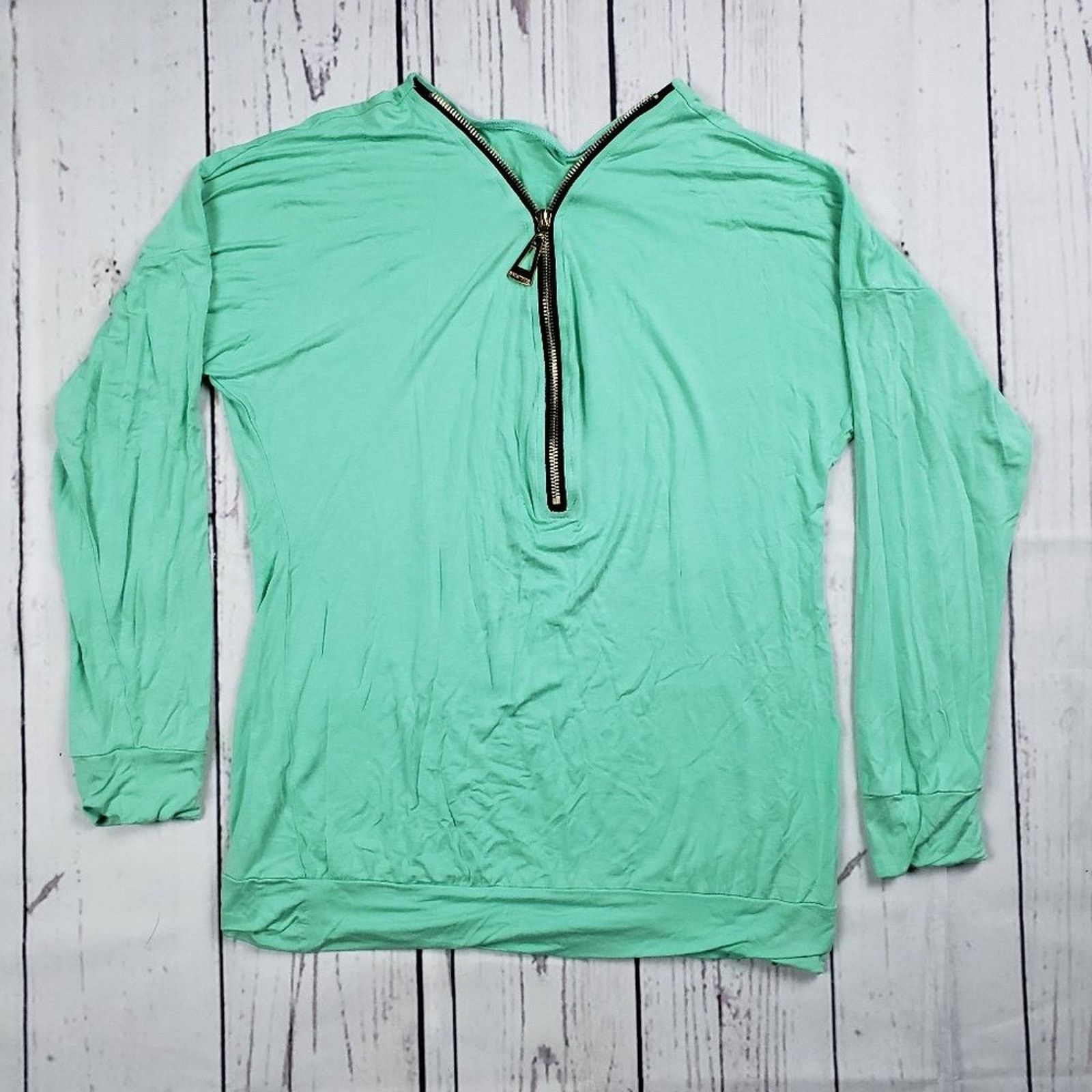 Other Greatrees Mint Green 1/4 Zip Lightweight Stretchy Top Small Size S / US 4 / IT 40 - 1 Thumbnail