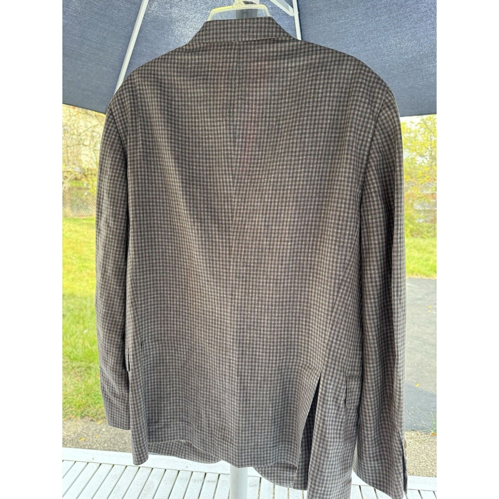 Brunello Cucinelli Brunello Cucinelli Linen Wool Silk Gingham blazer 52/42 Size 42R - 10 Thumbnail