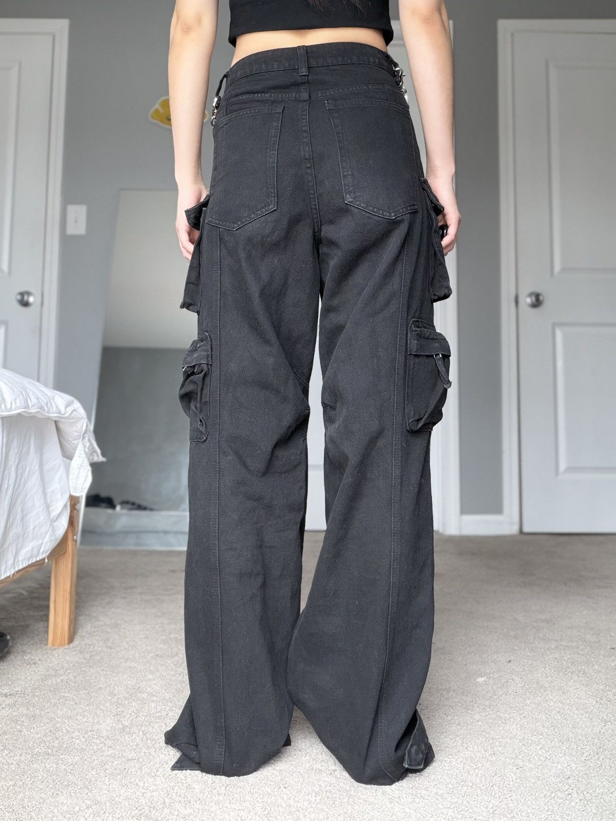 THE KRIPT THE KRIPT Pixely Cargo Jeans Black Size 26" / US 2 / IT 38 - 10 Thumbnail