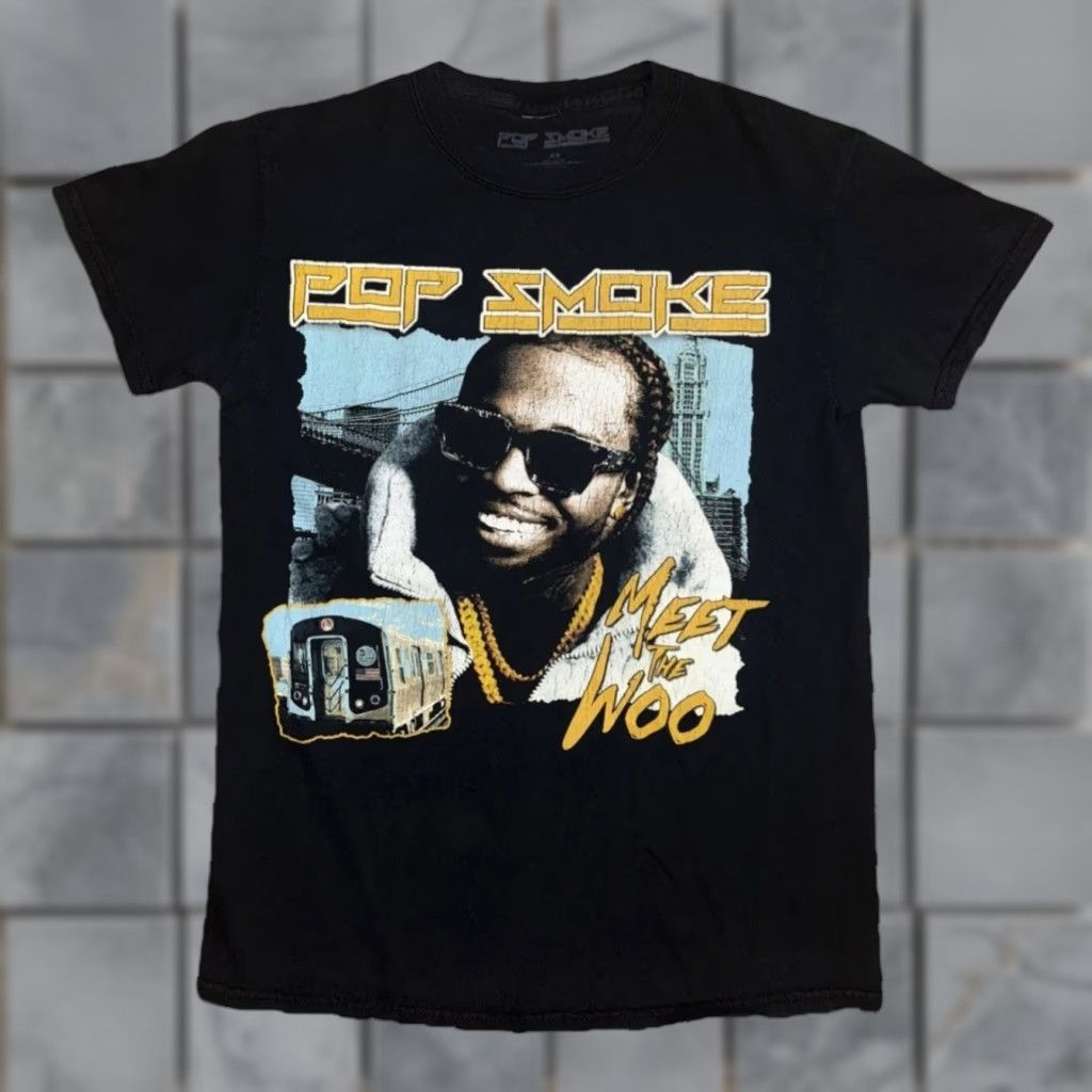 Vintage Pop Smoke Meet The Woo Graphic T-Shirt Black Small 17x24 Rap Tee Size US S / EU 44-46 / 1 - 1 Thumbnail