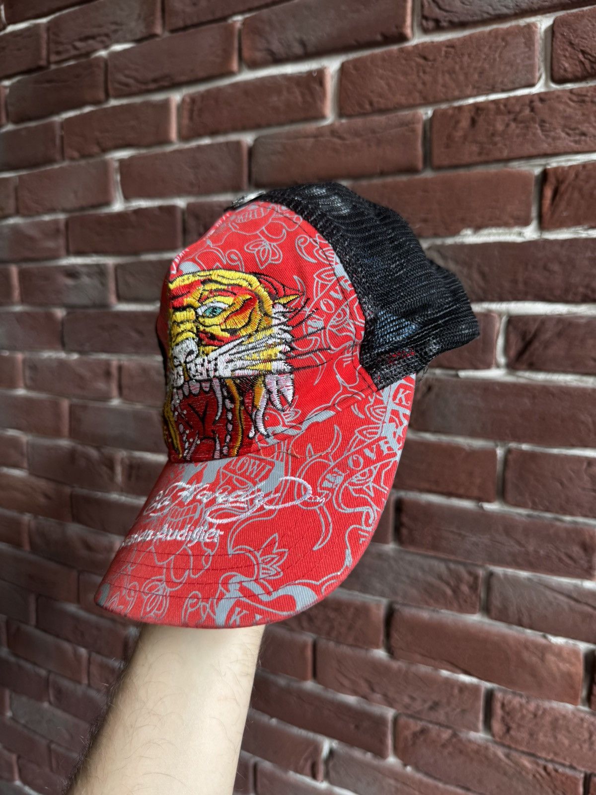 Ed Hardy Rare Vintage Ed Hardy Tiger Skull Hat Cap Y2K Drip Hype Size ONE SIZE - 3 Thumbnail