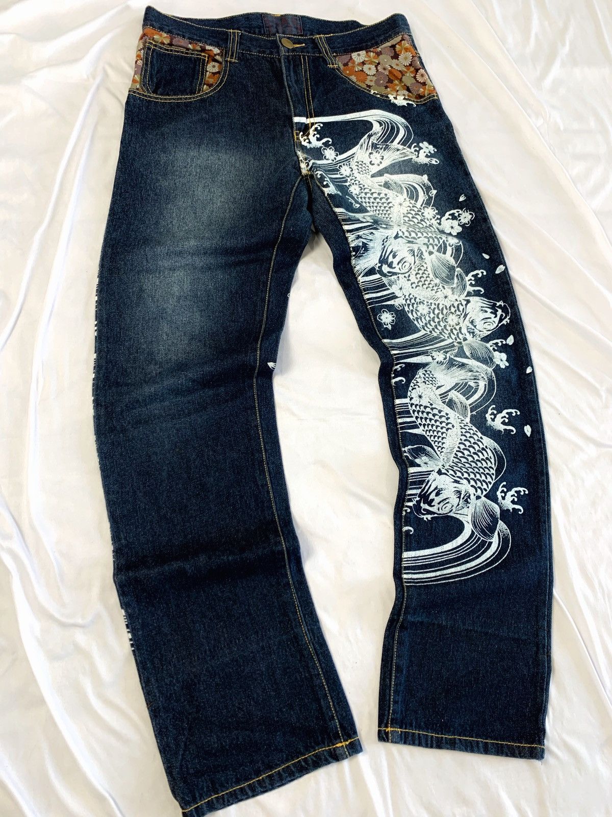 Japanese Brand japanese brand koi sukajan denim japan Size US 29 - 5 Thumbnail