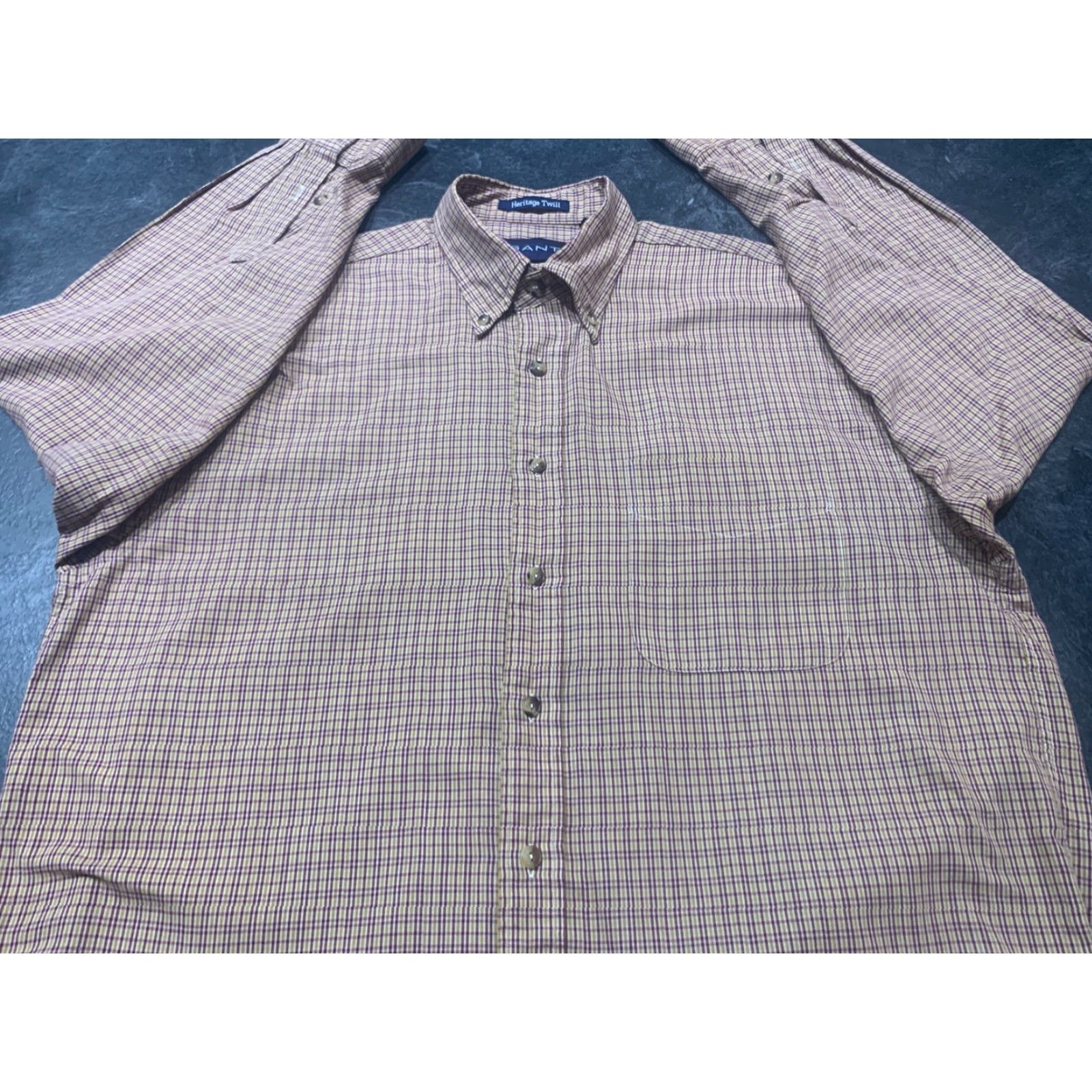 Gant VINTAGE GANT Brown Plaid Button-Up Shirt Men's Heritage Twill Size L Size US L / EU 52-54 / 3 - 2 Thumbnail
