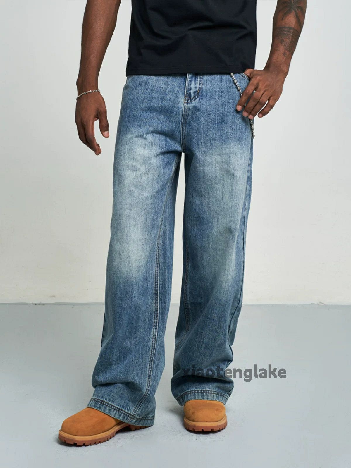 Jean washed faded cleanfit yuppie loose baggy jeans Size US 28 / EU 44 - 2 Thumbnail