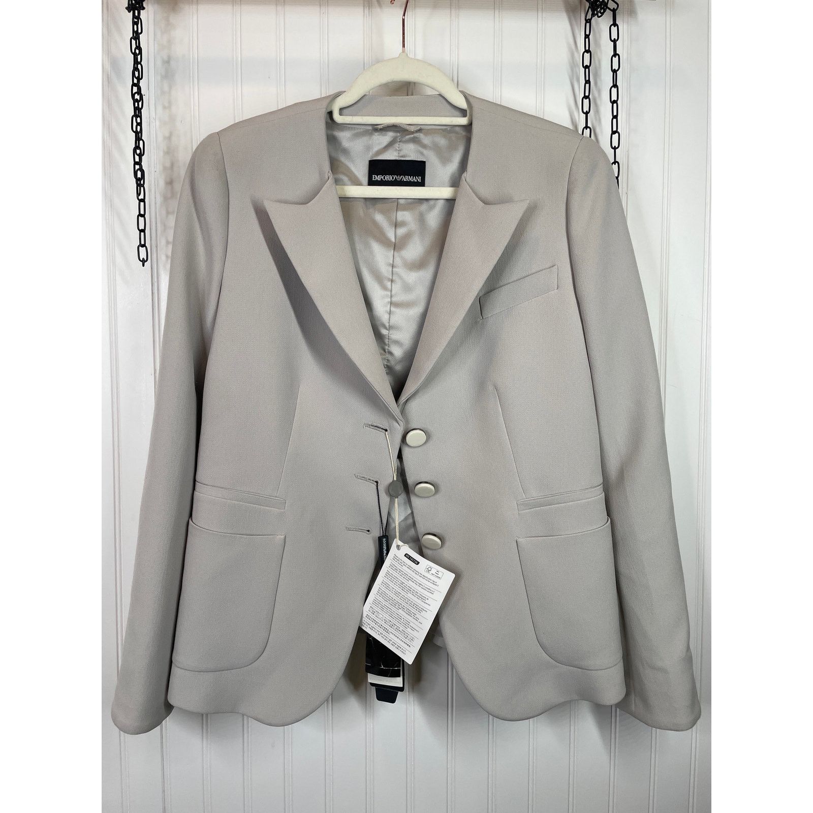 Emporio Armani Emporio Armani Gray Blazer Corpcore Office Corporate 12 Size XL / US 12-14 / IT 48-50 - 1 Thumbnail