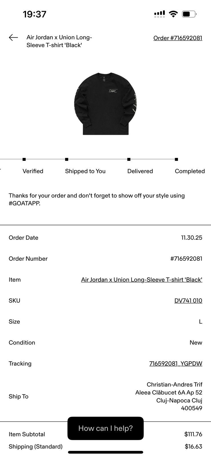 Jordan Brand × Union LA Air Jordan x Union Long-Sleeve T shirt ’Black’ Size US L / EU 52-54 / 3 - 10 Thumbnail