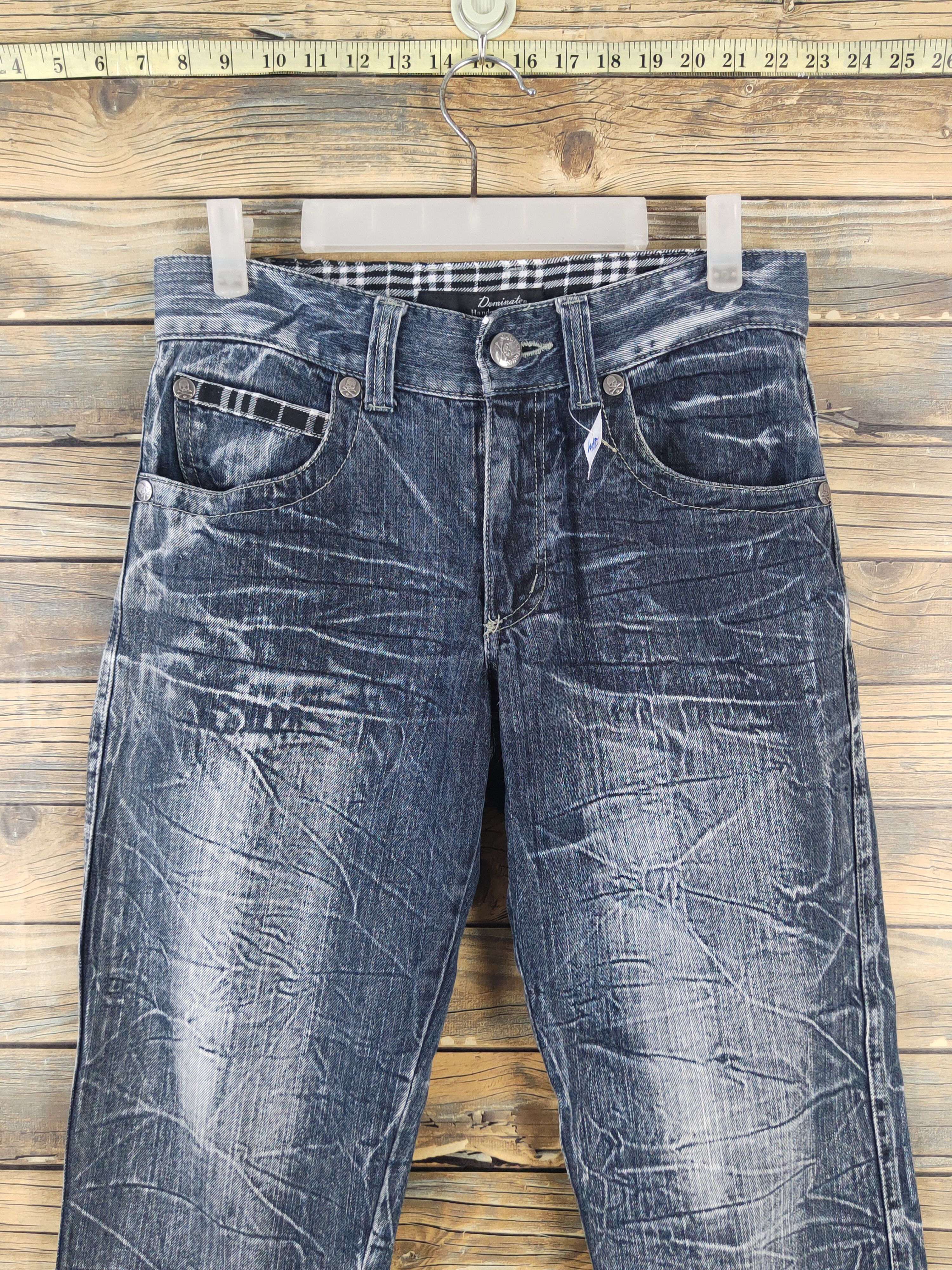 Japanese Brand Dominate Dark Blue Distressed Ripped denim Jeans #W1882 Size US 30 / EU 46 - 2 Thumbnail