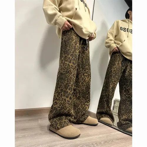 Jean leopard print wide leg jeans Size US 32 / EU 48 - 2 Thumbnail